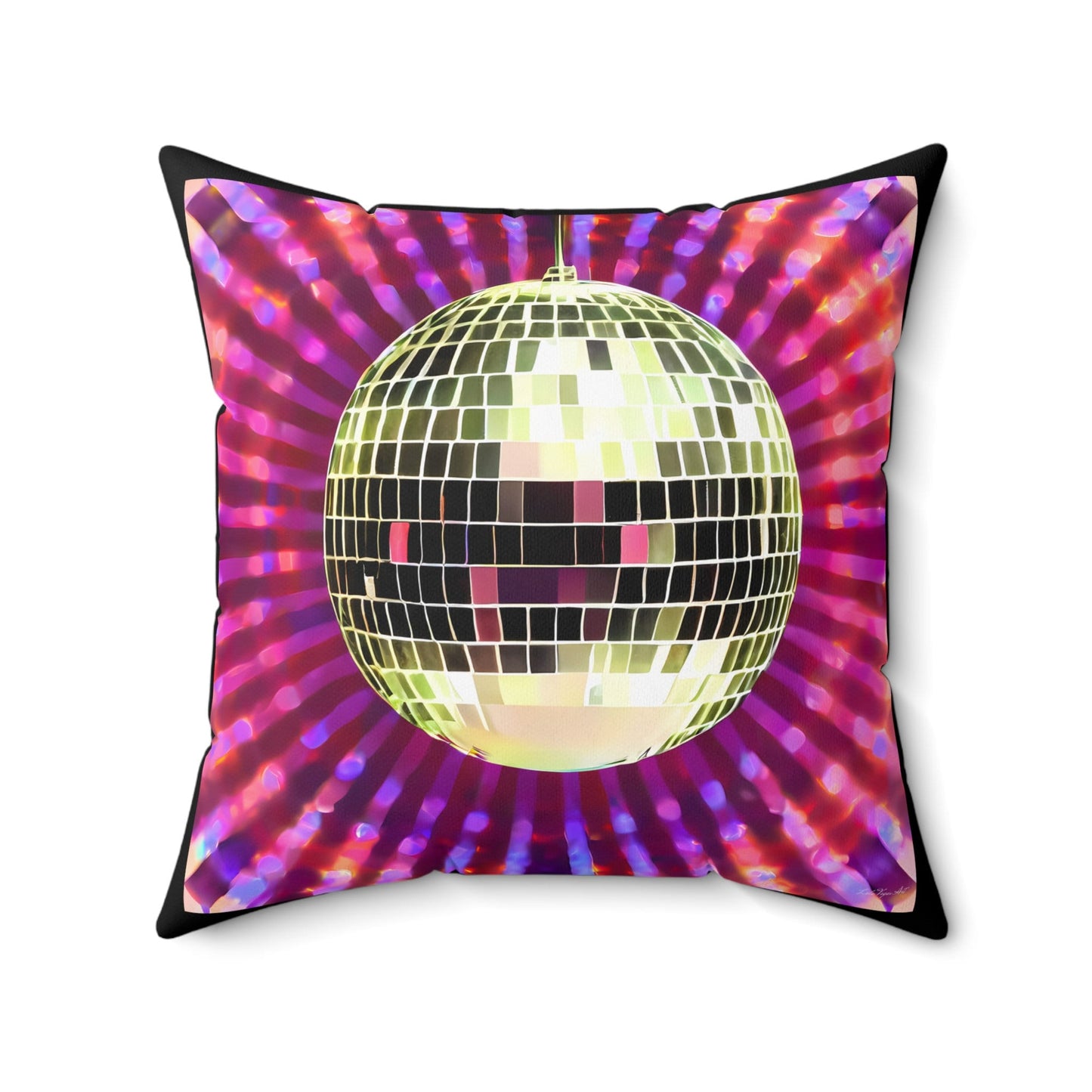 gold disco ball pillow, decorative pillow, living room pillow, bedroom pillow, throw pillow, pillows, decorative pillows, accent pillow - LOLA VEGAS ART