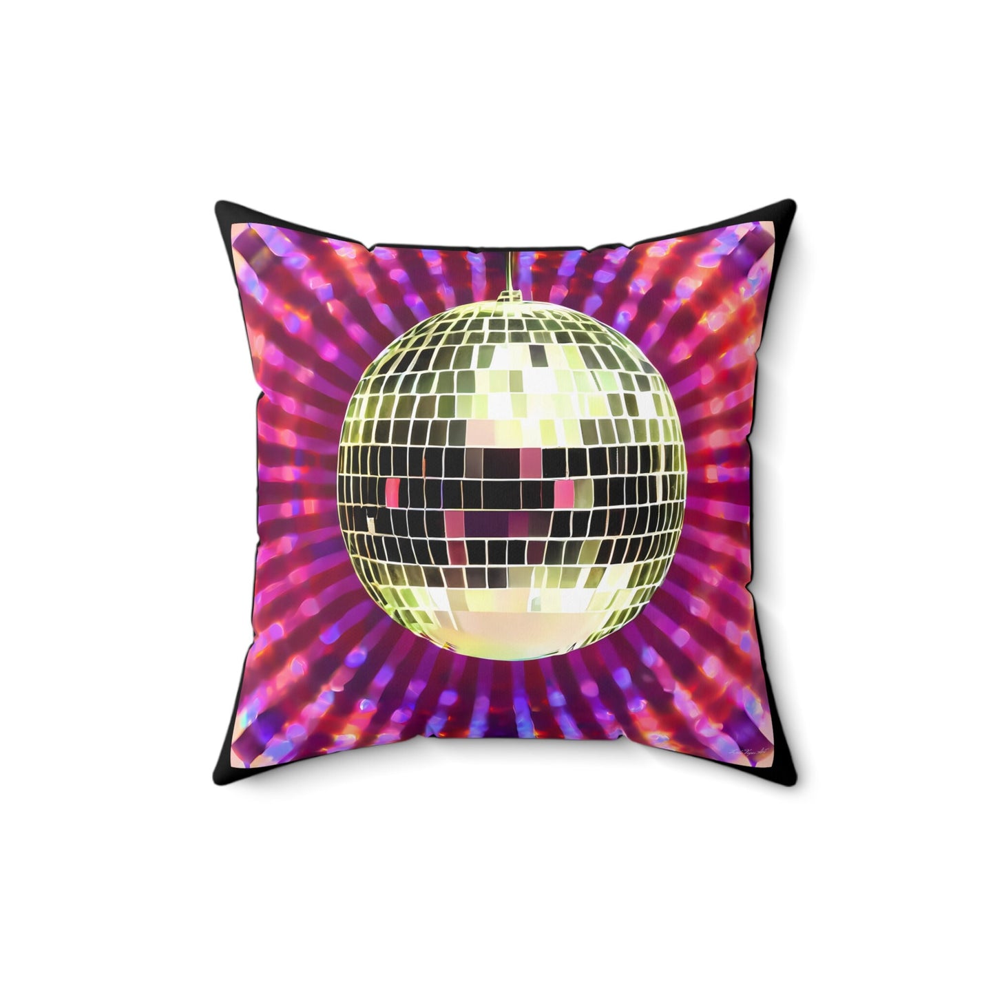 gold disco ball pillow, decorative pillow, living room pillow, bedroom pillow, throw pillow, pillows, decorative pillows, accent pillow - LOLA VEGAS ART