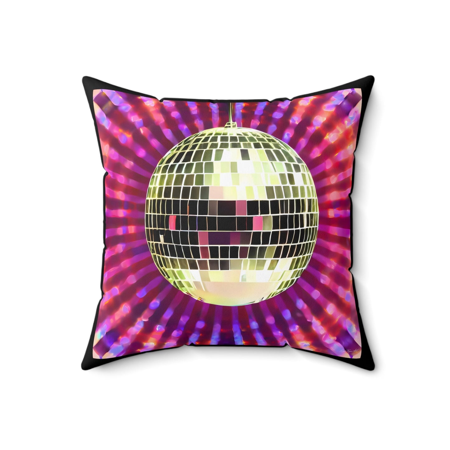 gold disco ball pillow, decorative pillow, living room pillow, bedroom pillow, throw pillow, pillows, decorative pillows, accent pillow - LOLA VEGAS ART