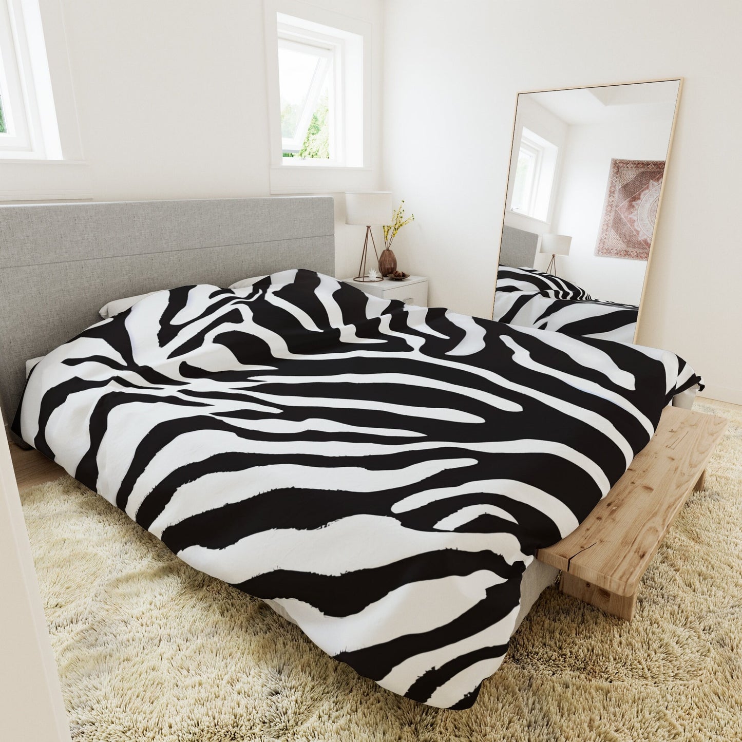 zebra duvet cover, animal print duvet cover, bedding, glamorous bedding, classy bedding, hollywood regency bedding, art deco bedding