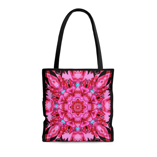 pink mandala kaleidoscope canvas tote bag, gifts for women, canvas shopper, oversized bag, reusable bag, shopping bag, tote bag for women