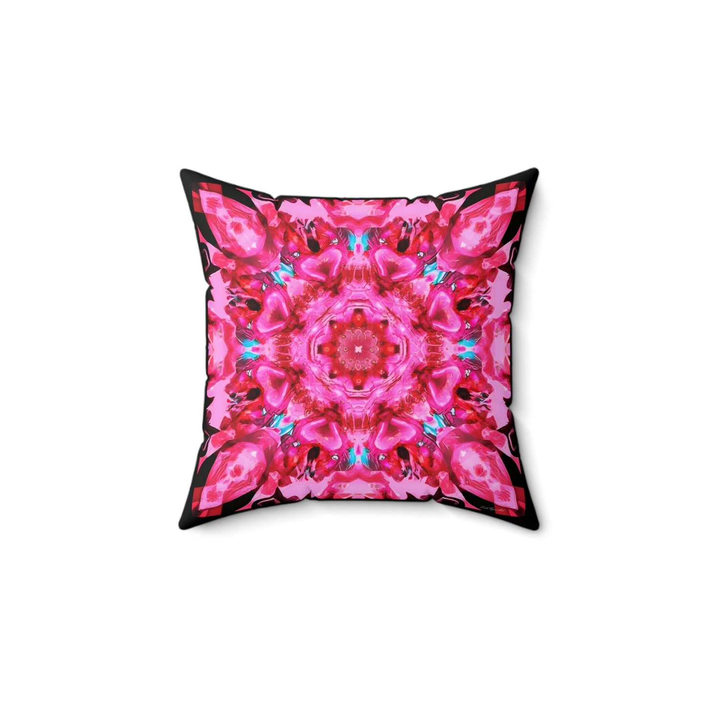 pink mandala square pillow, decorative pillow, living room pillow, bedroom pillow, throw pillow, pillows, decorative pillows, accent pillow