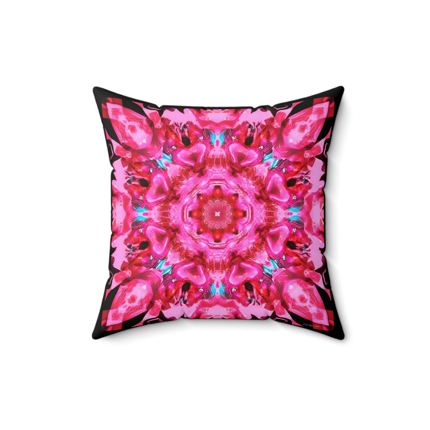 pink mandala square pillow, decorative pillow, living room pillow, bedroom pillow, throw pillow, pillows, decorative pillows, accent pillow