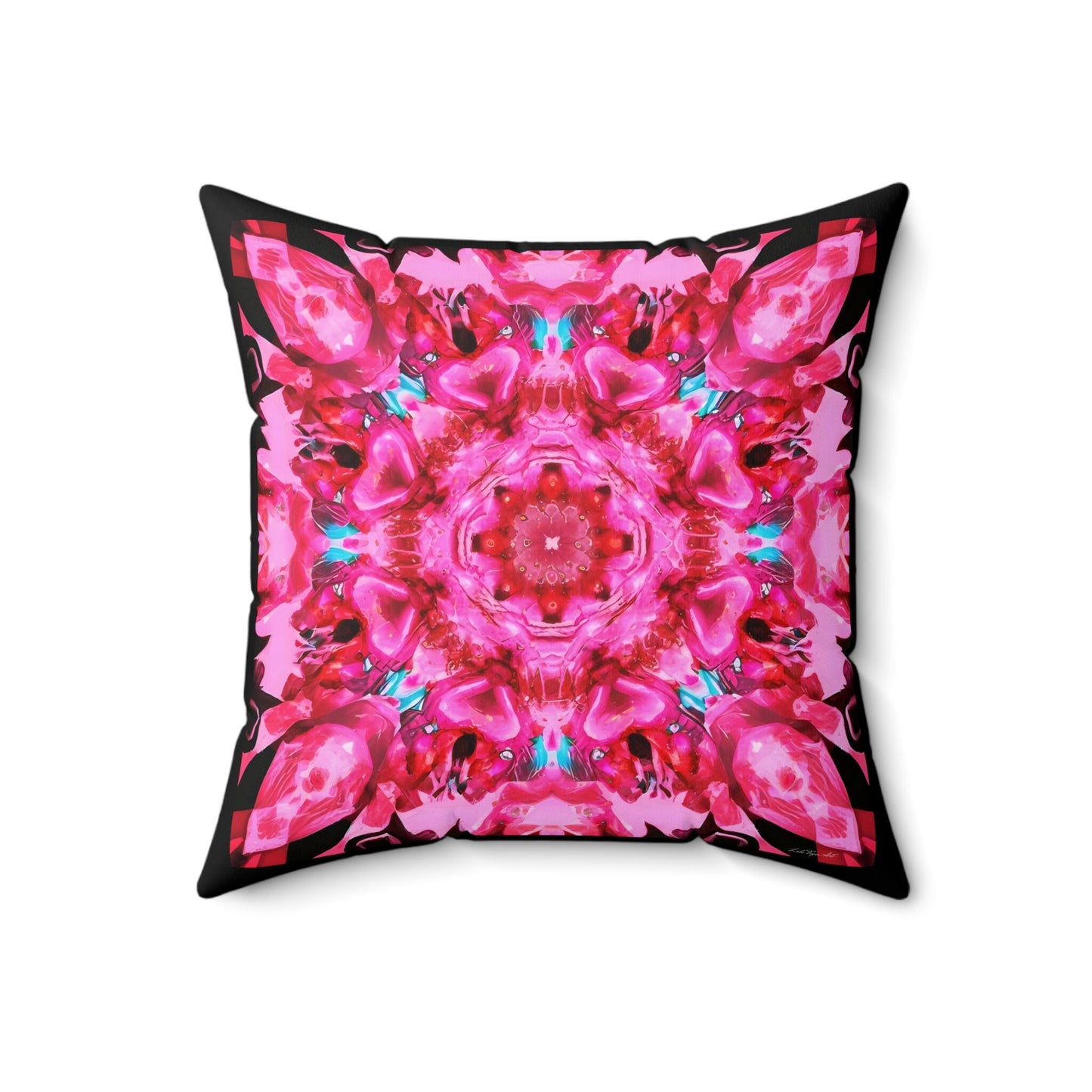 pink mandala square pillow, decorative pillow, living room pillow, bedroom pillow, throw pillow, pillows, decorative pillows, accent pillow