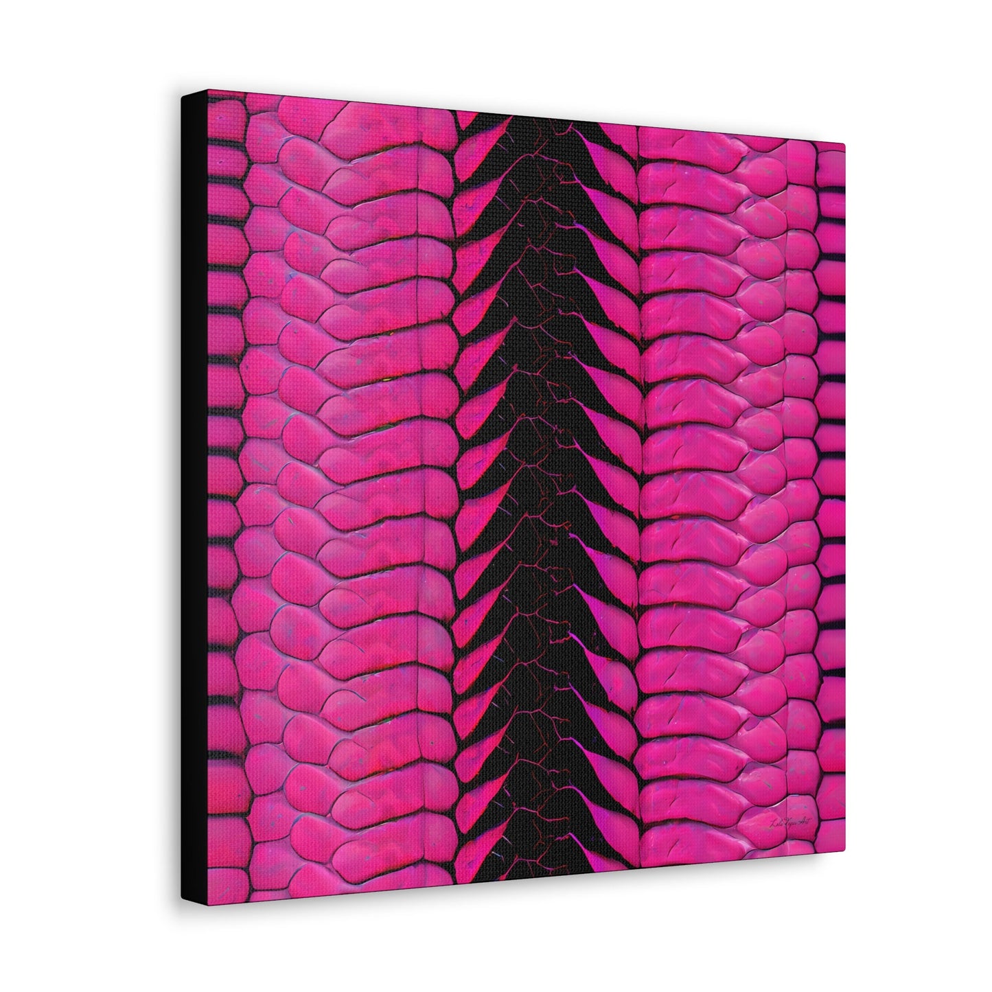 hot pink python snake skin canvas wall art, wall art, wall art canvas, wall art dcor, room wall dcor, unique art, exotic animal art - LOLA VEGAS ART