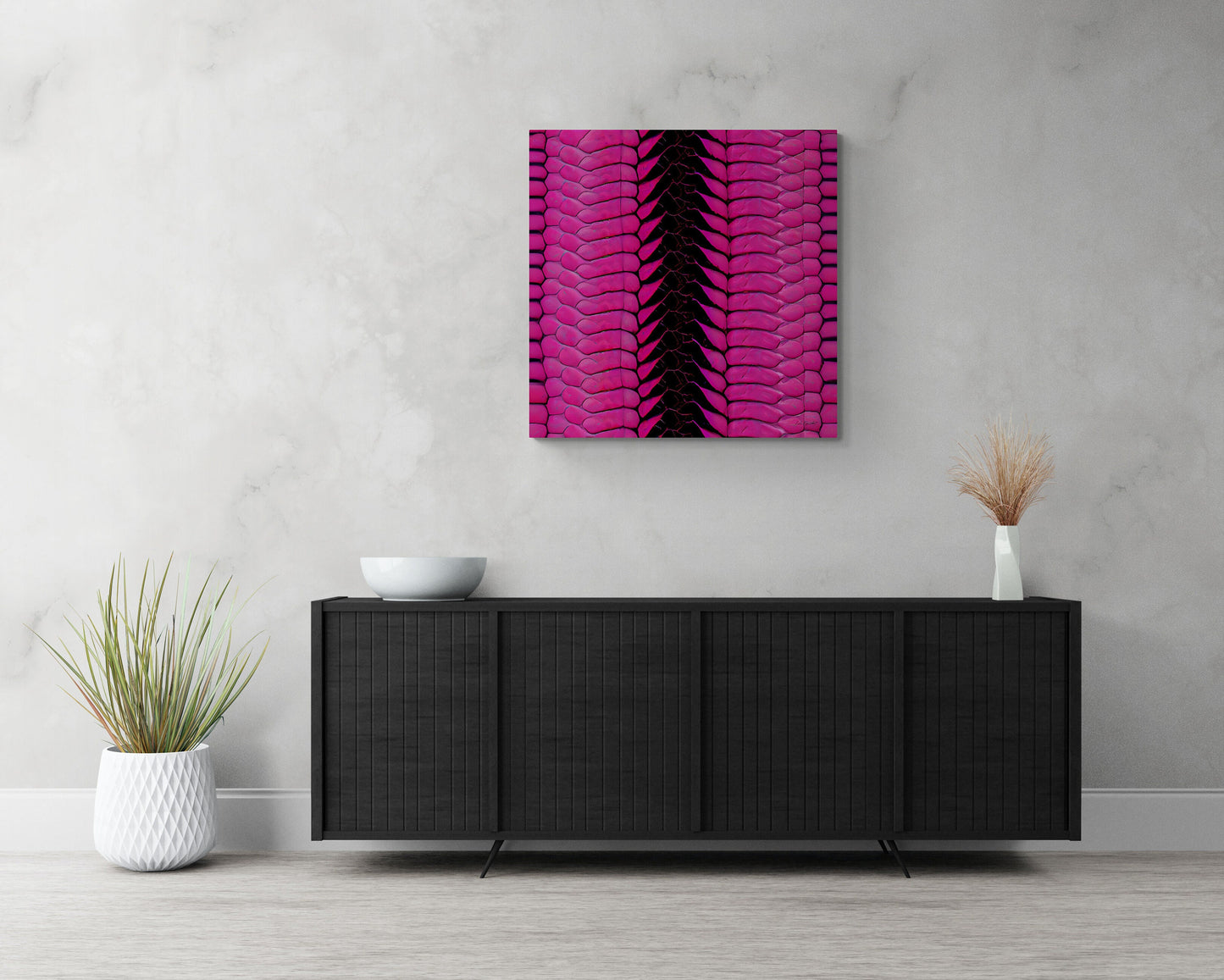 hot pink python snake skin canvas wall art, wall art, wall art canvas, wall art dcor, room wall dcor, unique art, exotic animal art - LOLA VEGAS ART