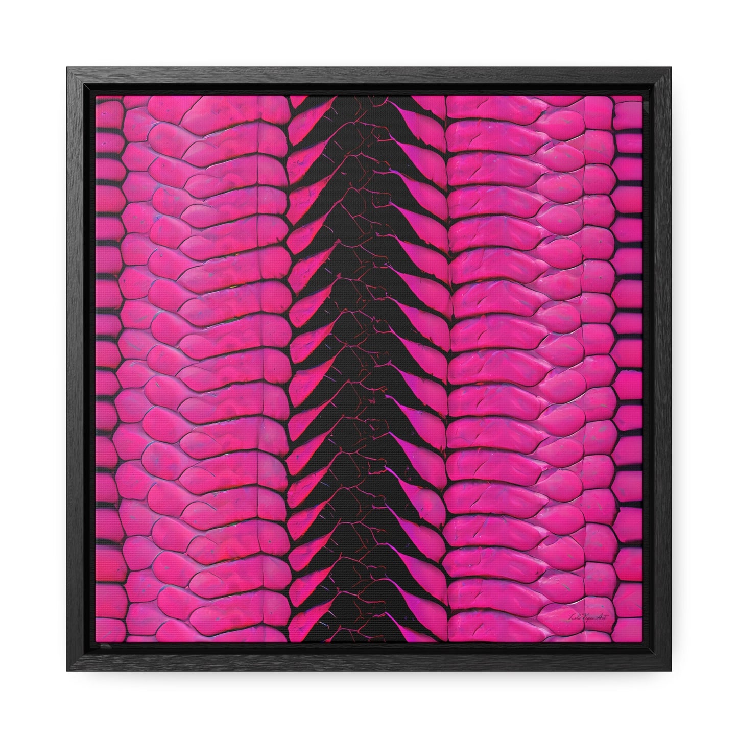 hot pink python skin print framed canvas wall art, wall art in frame, wall art with frame, wall art framed, wall art living room framed