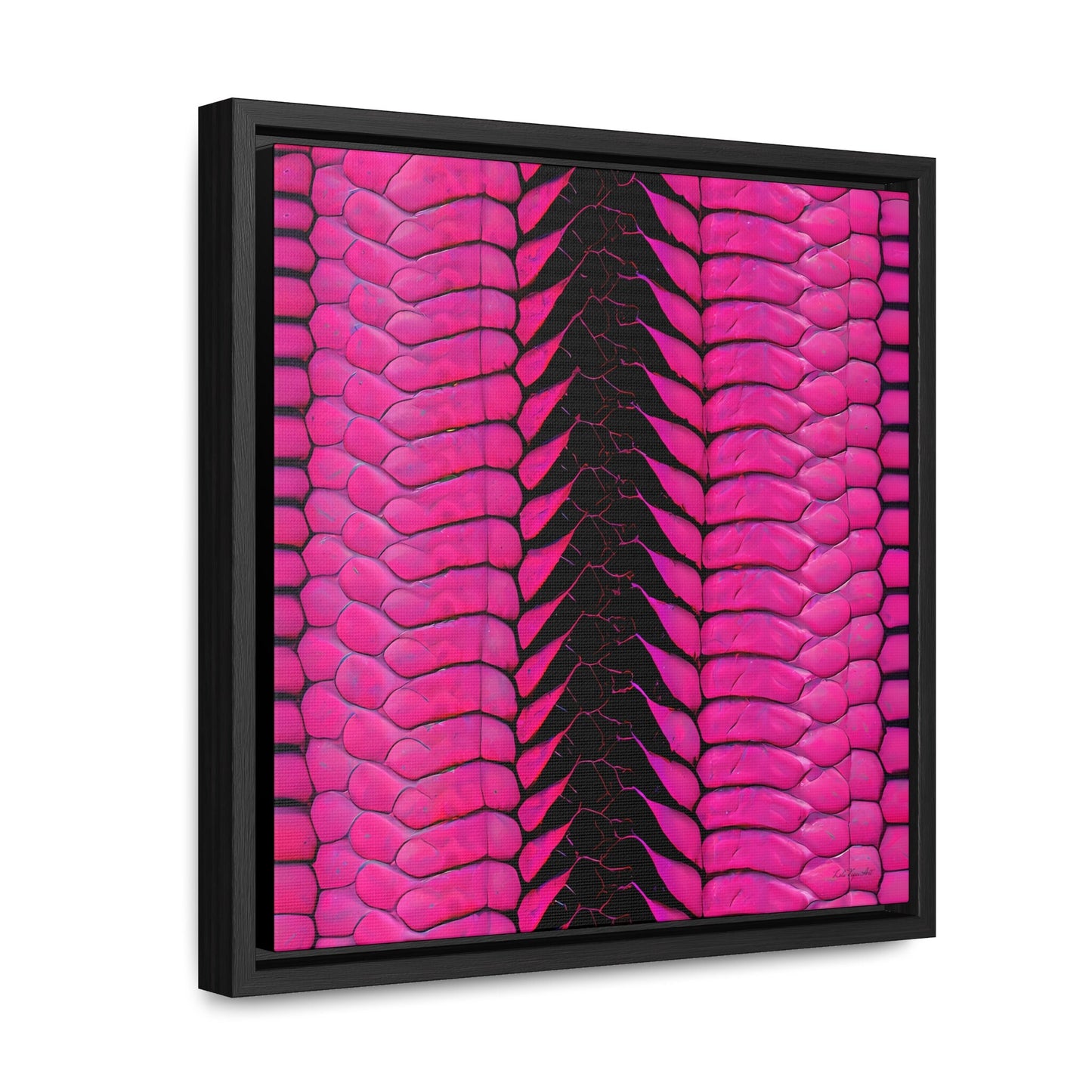 hot pink python skin print framed canvas wall art, wall art in frame, wall art with frame, wall art framed, wall art living room framed