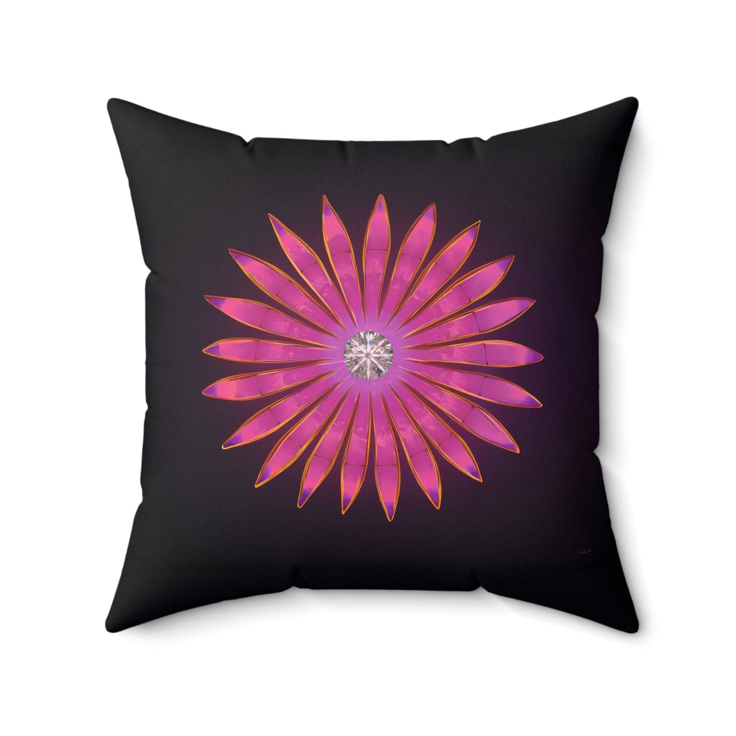 fuchsia diamond sunburst, decorative pillow, living room pillow, bedroom pillow, throw pillow, pillows, decorative pillows, accent pillow