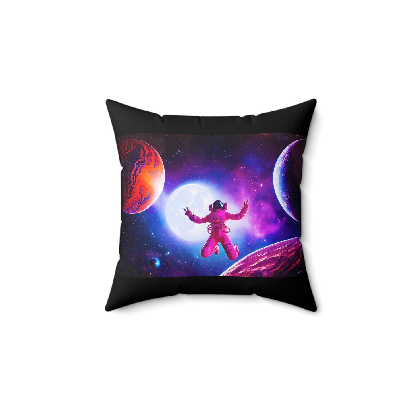 female astronaut, decorative pillow, living room pillow, bedroom pillow, throw pillow, pillows, square, decorative pillows, accent pillow