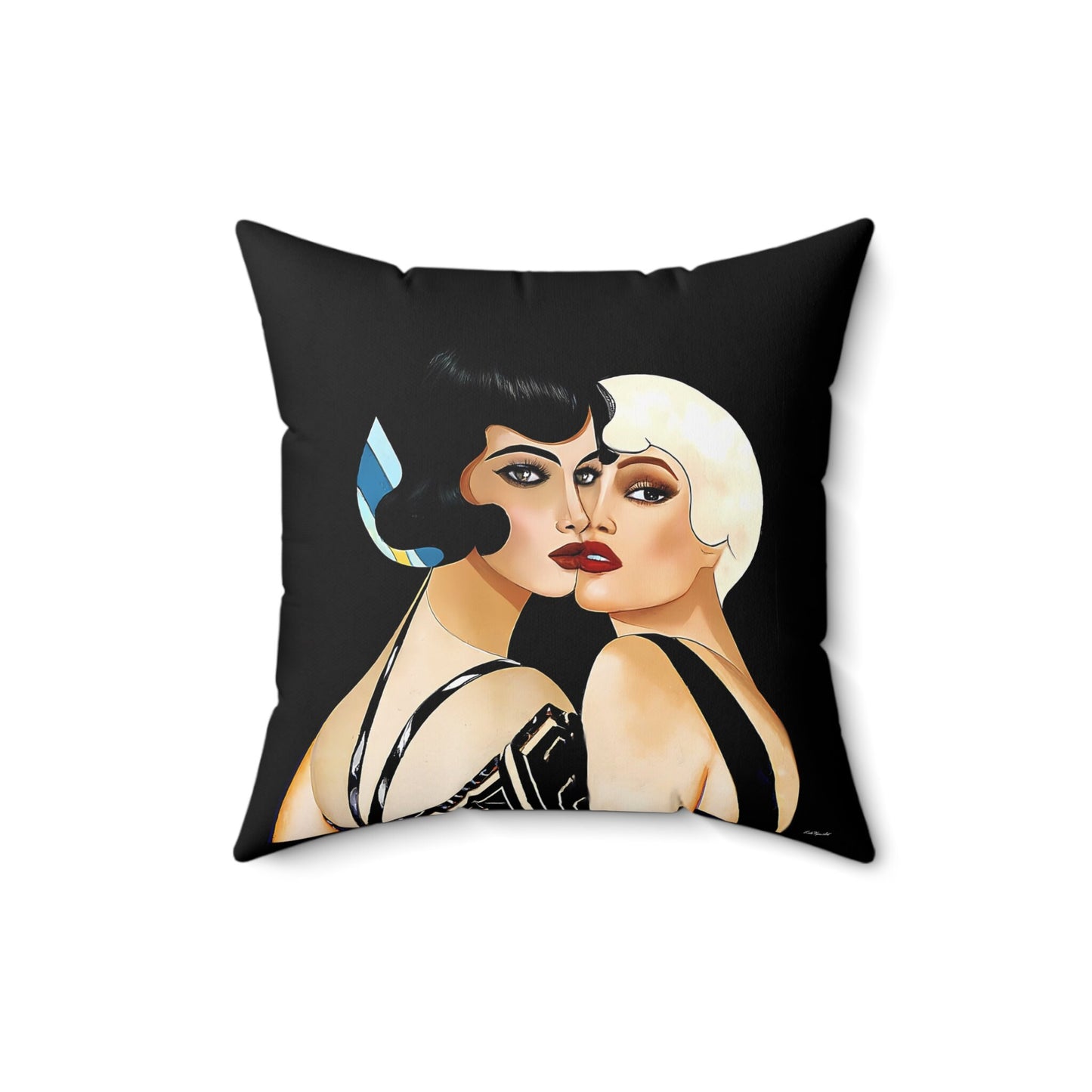 lesbian art, art deco,  decorative pillow, living room pillow, bedroom pillow, throw pillow, pillows,  decorative pillows, accent pillow