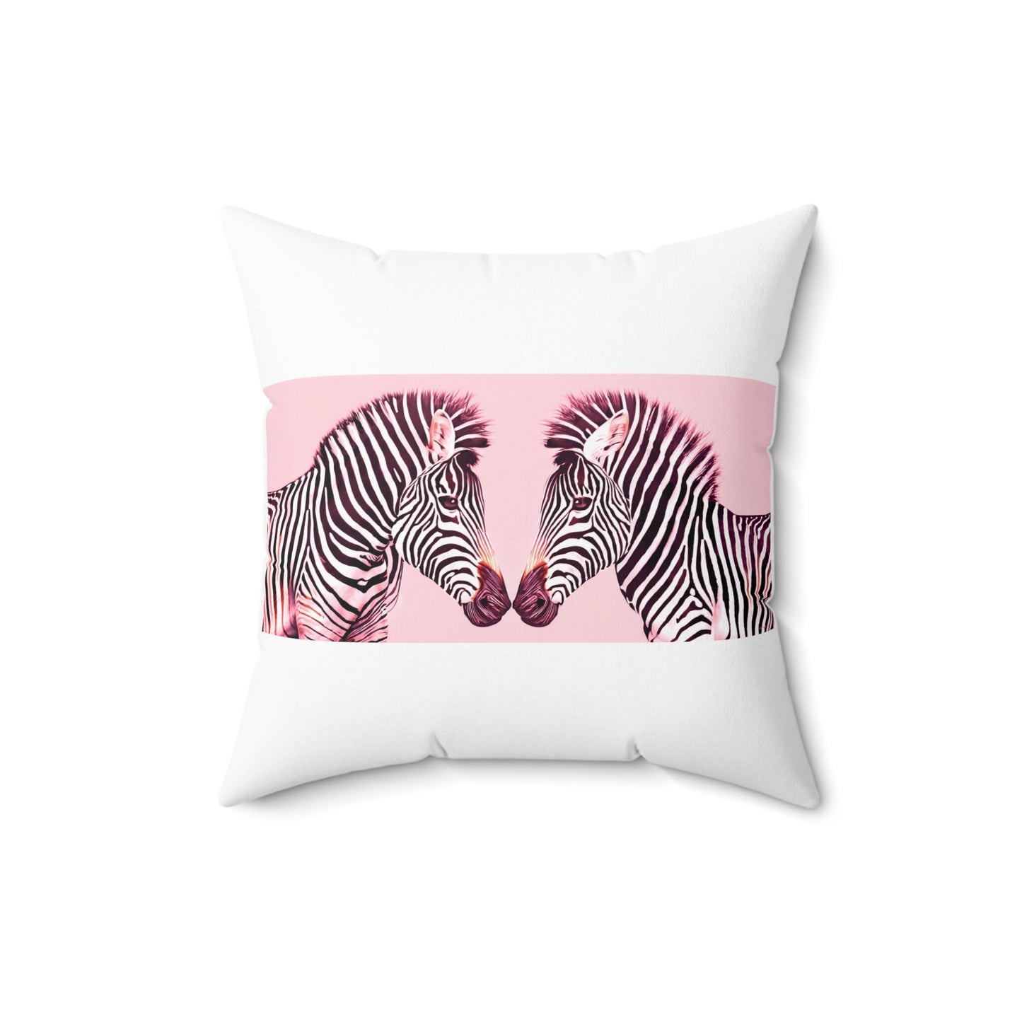 pink zebra square pillow, decorative pillow, living room pillow, bedroom pillow, throw pillow, pillows, decorative pillows, accent pillow - LOLA VEGAS ART