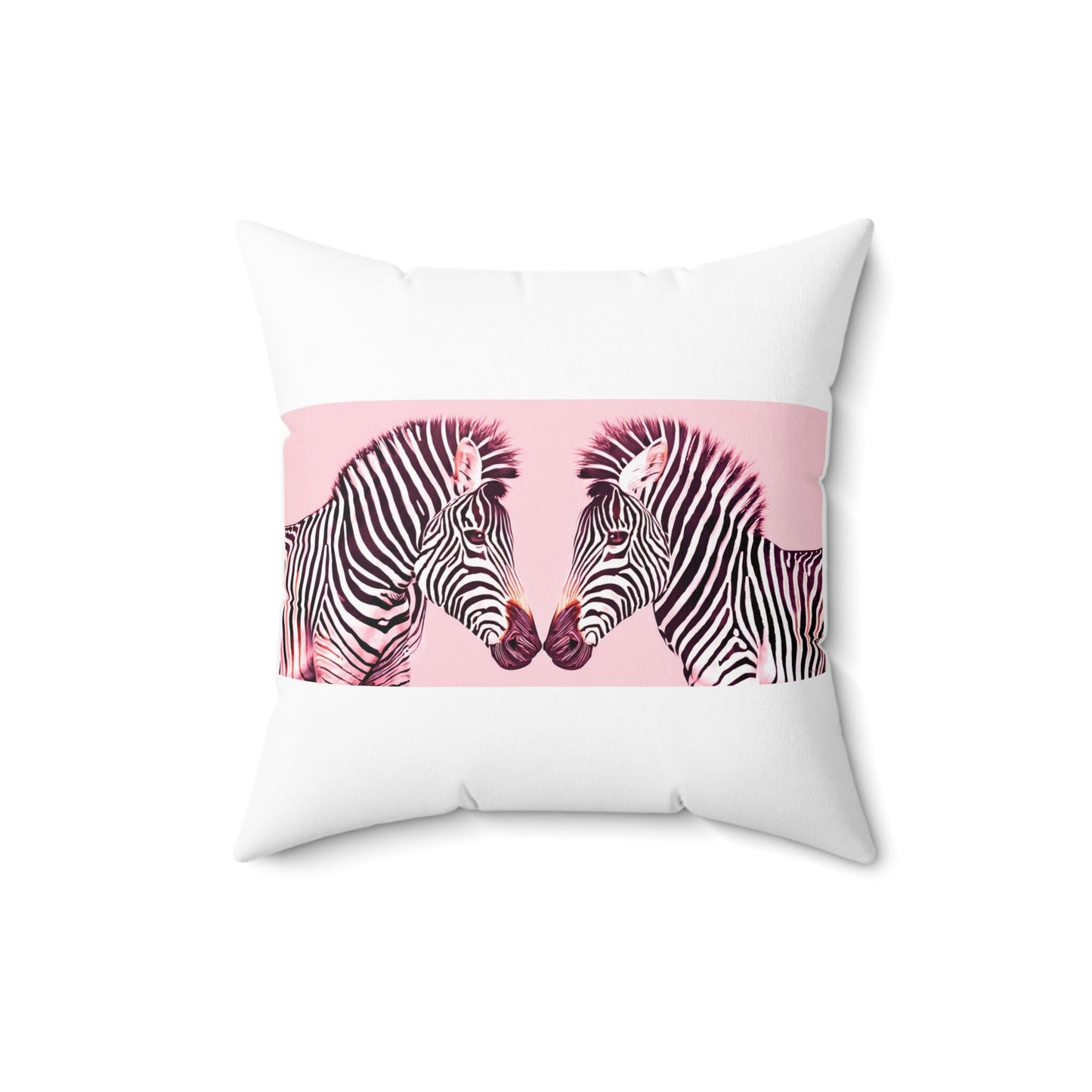 pink zebra square pillow, decorative pillow, living room pillow, bedroom pillow, throw pillow, pillows, decorative pillows, accent pillow - LOLA VEGAS ART