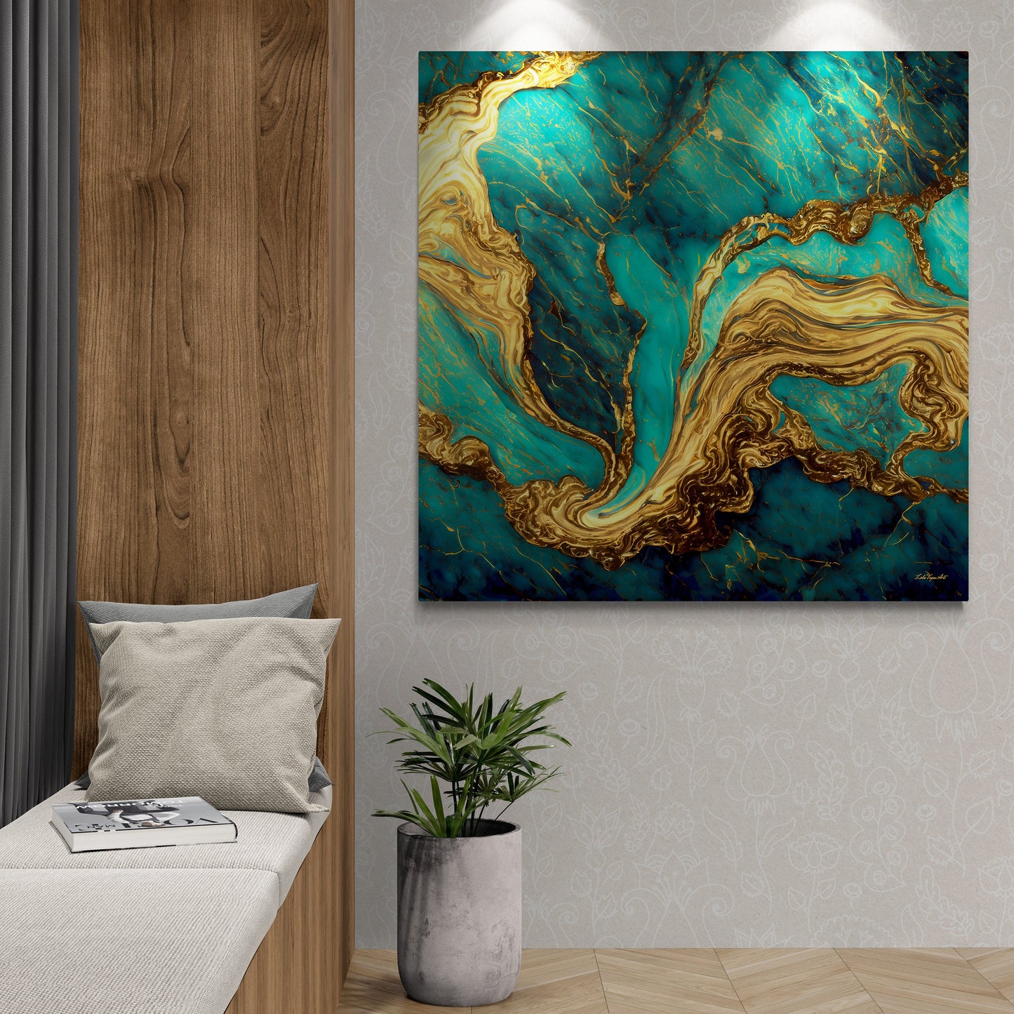 green and gold marble abstract print canvas wall art, wall art dcor, room wall dcor, unique art, modern wall art, modern home dcor,