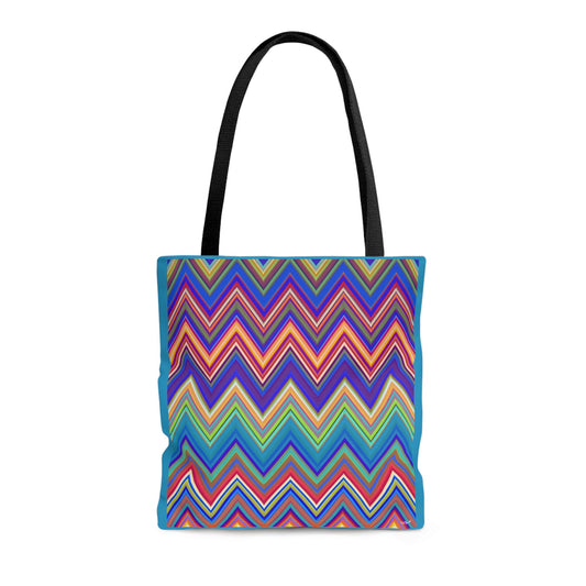 multicolor chevron canvas tote bag, gifts for women, canvas shopper, oversized canvas bag, reusable bag, shopping bag, tote bag for women