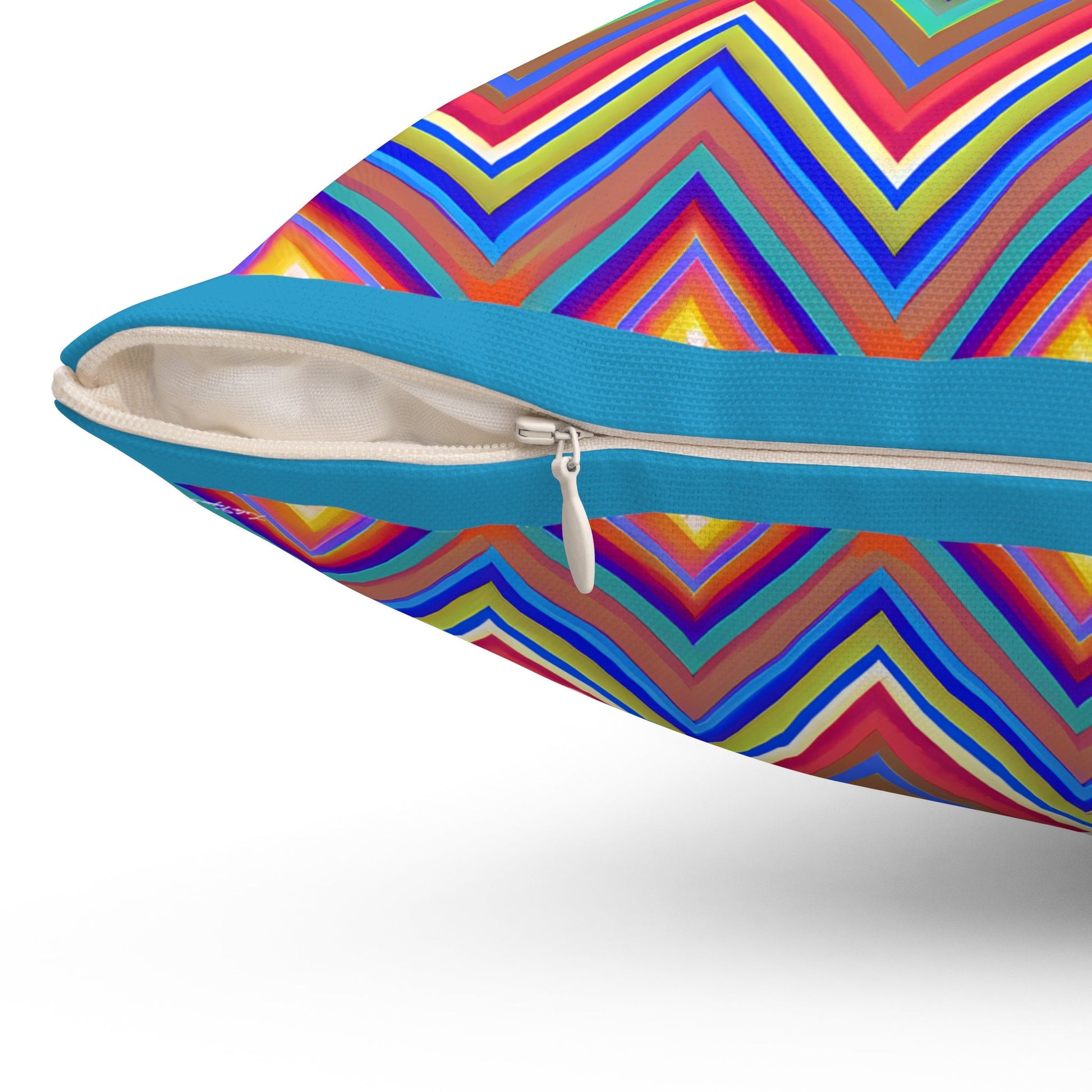 multicolor chevron square pillow, decorative pillow, living room pillow, bedroom pillow, throw pillow, pillows, decorative,  accent pillow - LOLA VEGAS ART