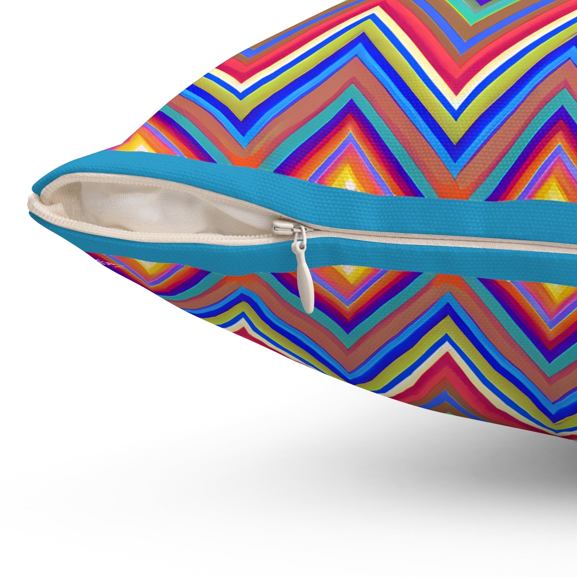multicolor chevron square pillow, decorative pillow, living room pillow, bedroom pillow, throw pillow, pillows, decorative,  accent pillow - LOLA VEGAS ART
