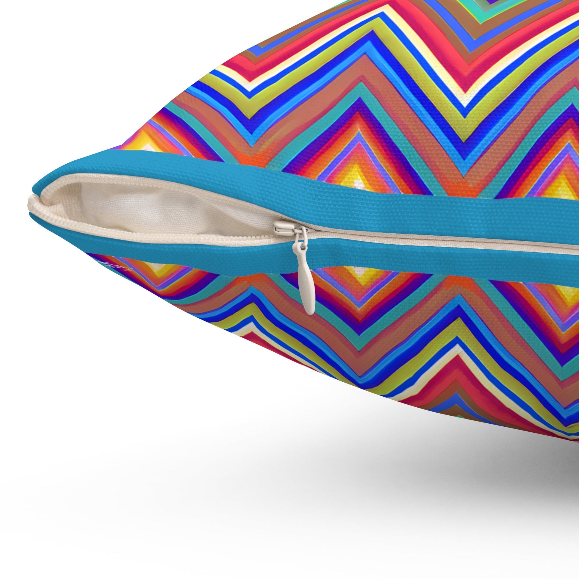 multicolor chevron square pillow, decorative pillow, living room pillow, bedroom pillow, throw pillow, pillows, decorative,  accent pillow - LOLA VEGAS ART