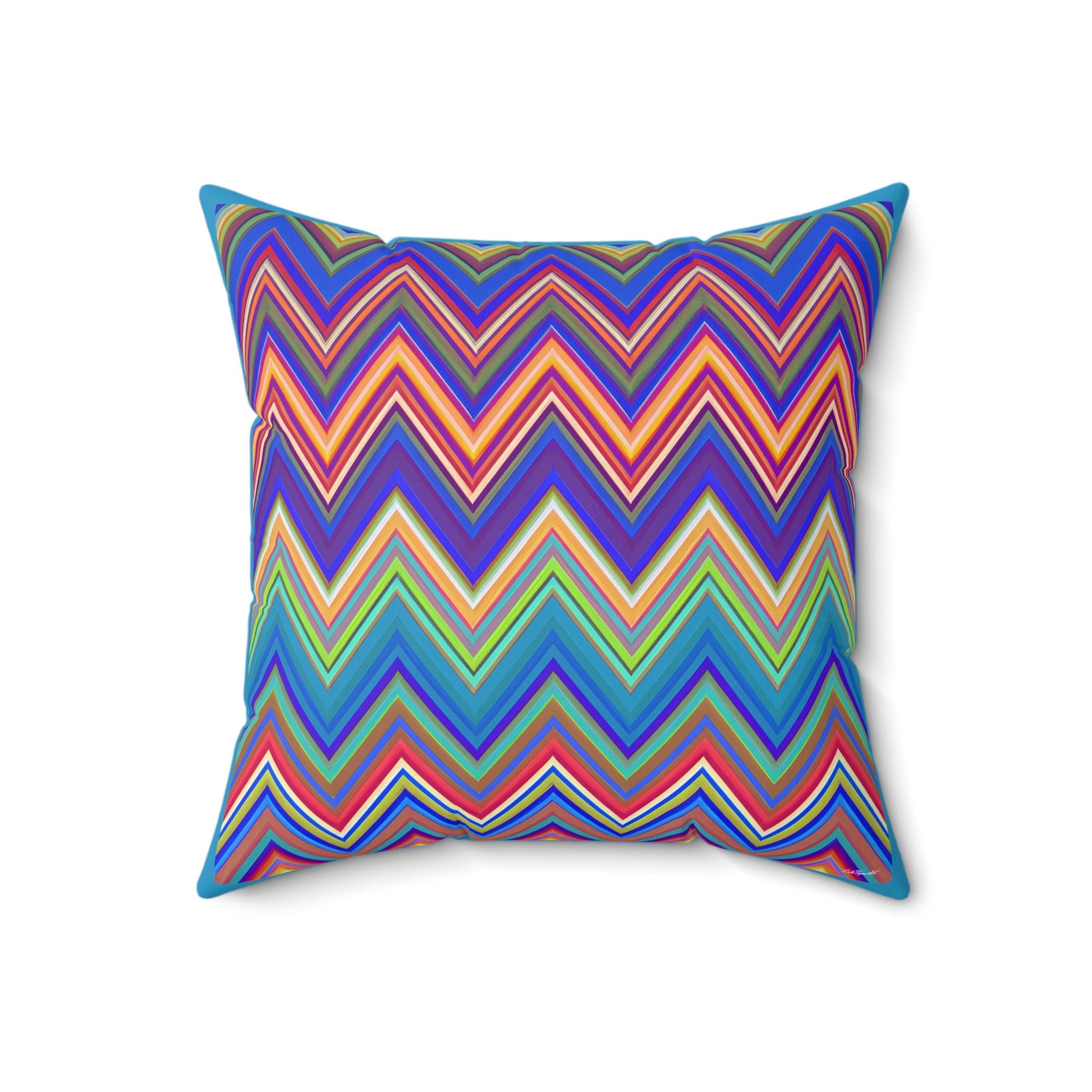 multicolor chevron square pillow, decorative pillow, living room pillow, bedroom pillow, throw pillow, pillows, decorative,  accent pillow - LOLA VEGAS ART