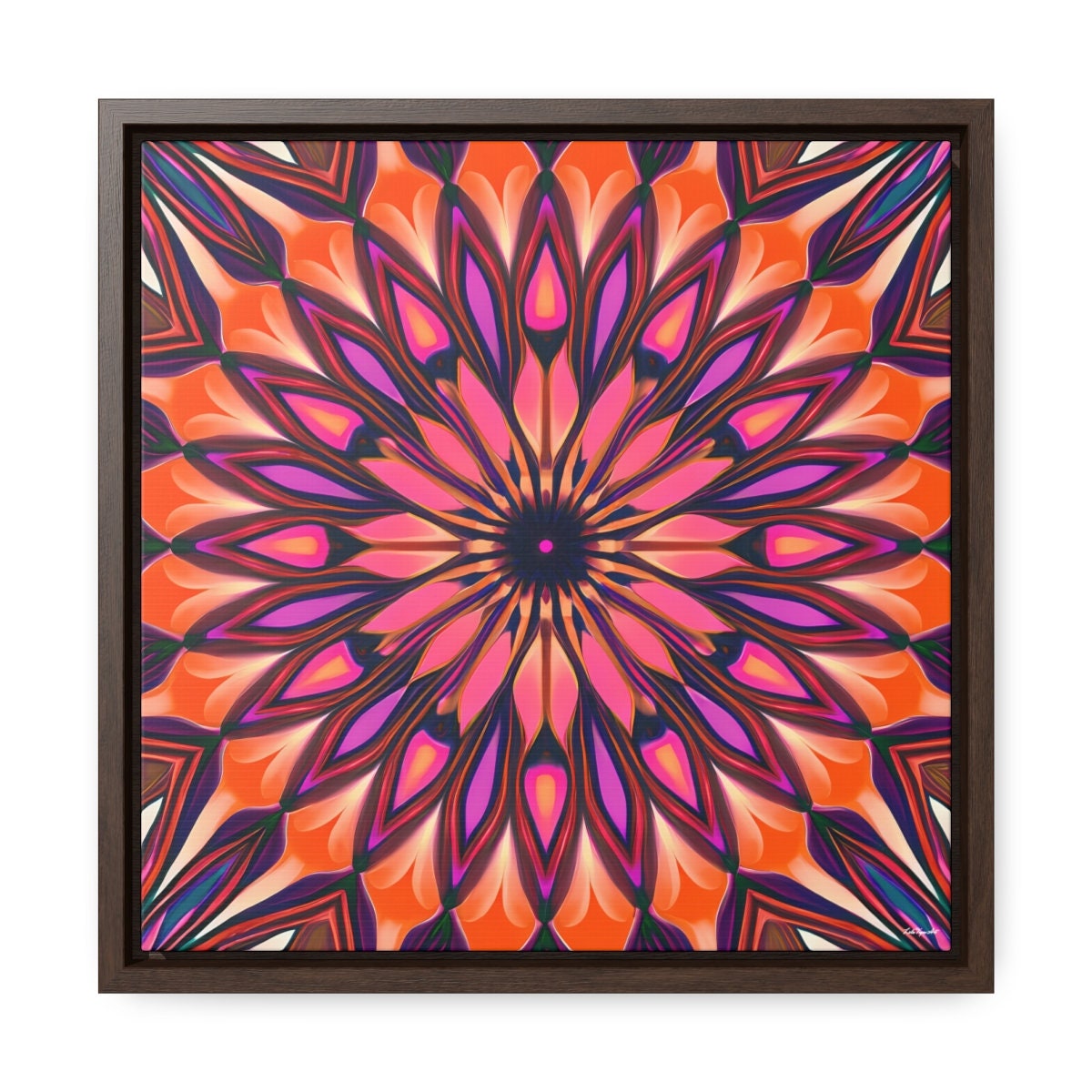 orange abstract sunburst framed canvas wall art, wall art in frame, wall art with frame, wall art framed, wall art living room framed,