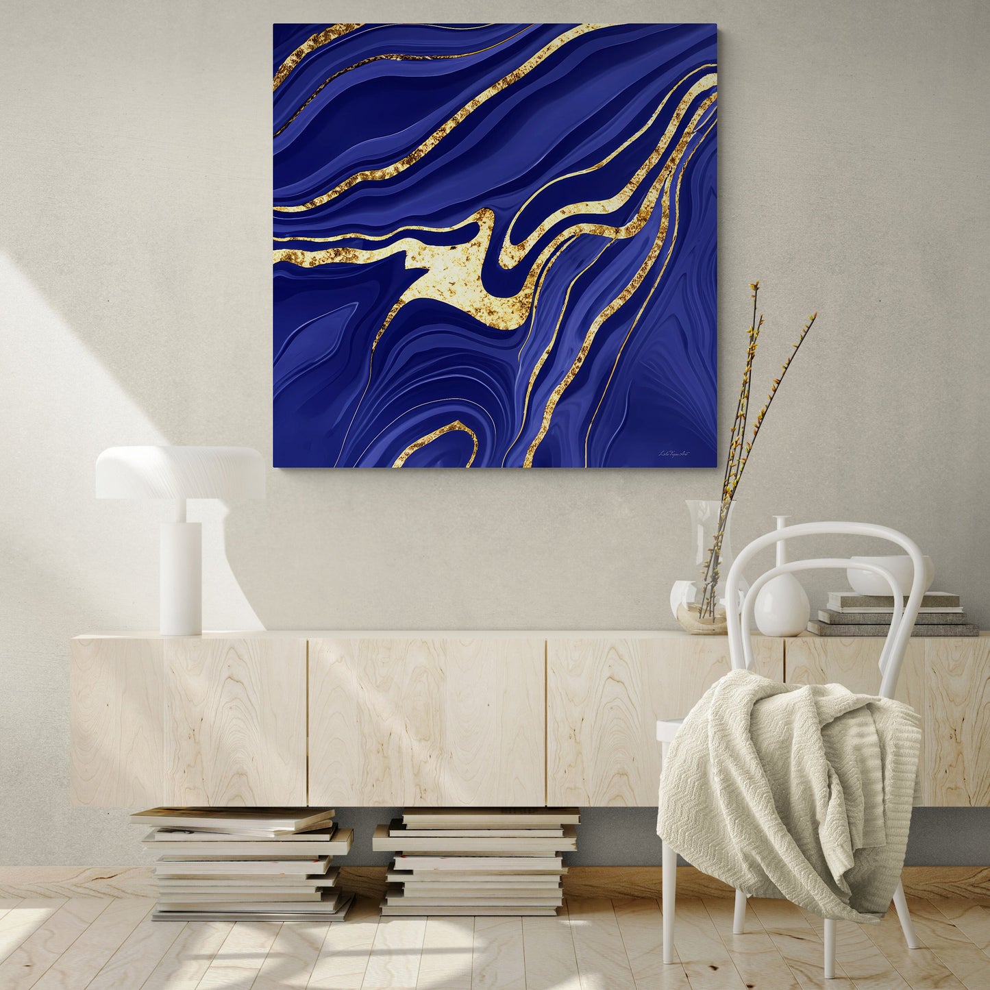 navy gold abstract canvas wall art, wall art, wall art canvas, wall art dcor, room wall dcor, unique art, modern art, contemporary art