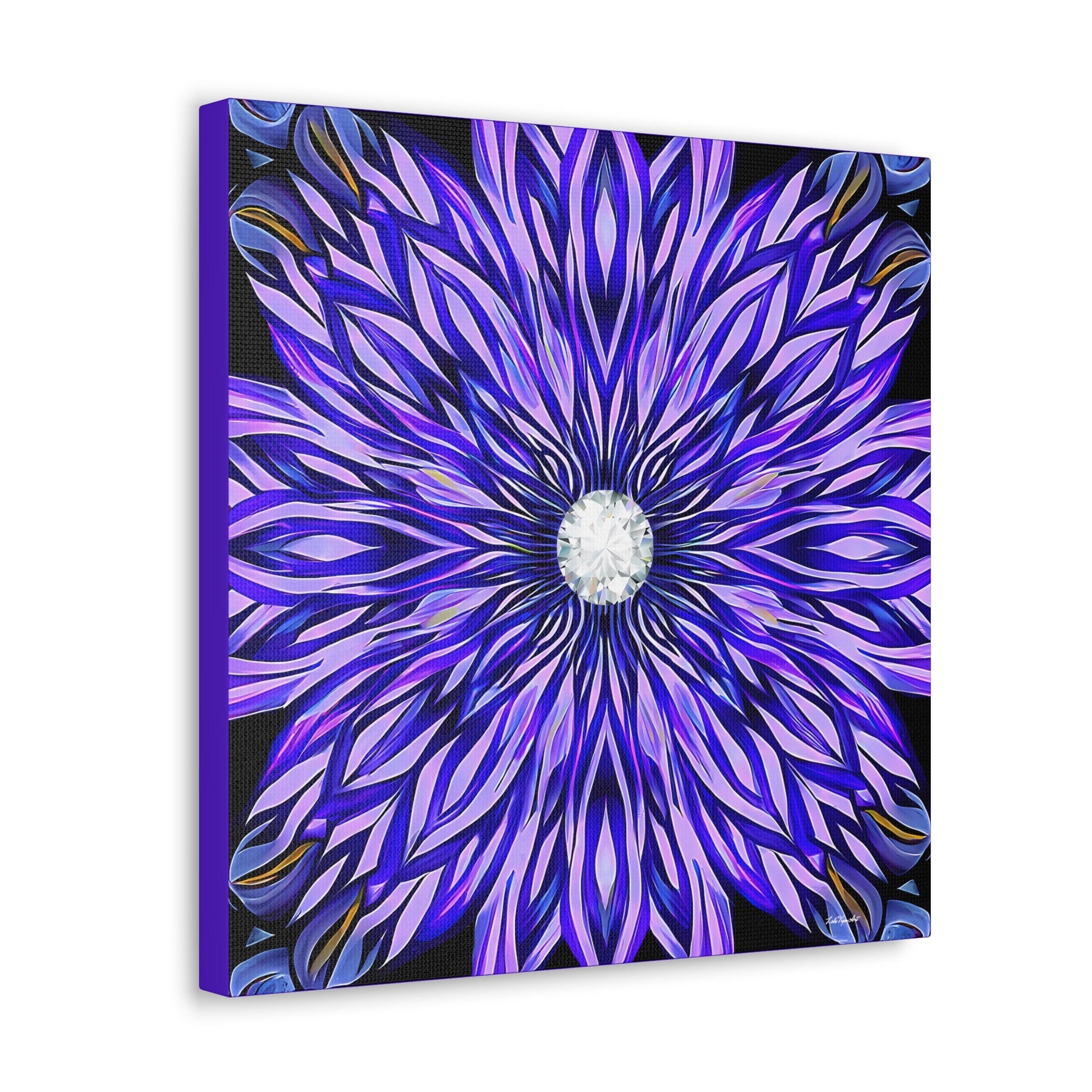 purple abstract sunburst canvas wall art, wall art dcor, room wall dcor, unique art. contemporary wall art, large wall art, ready to hang - LOLA VEGAS ART