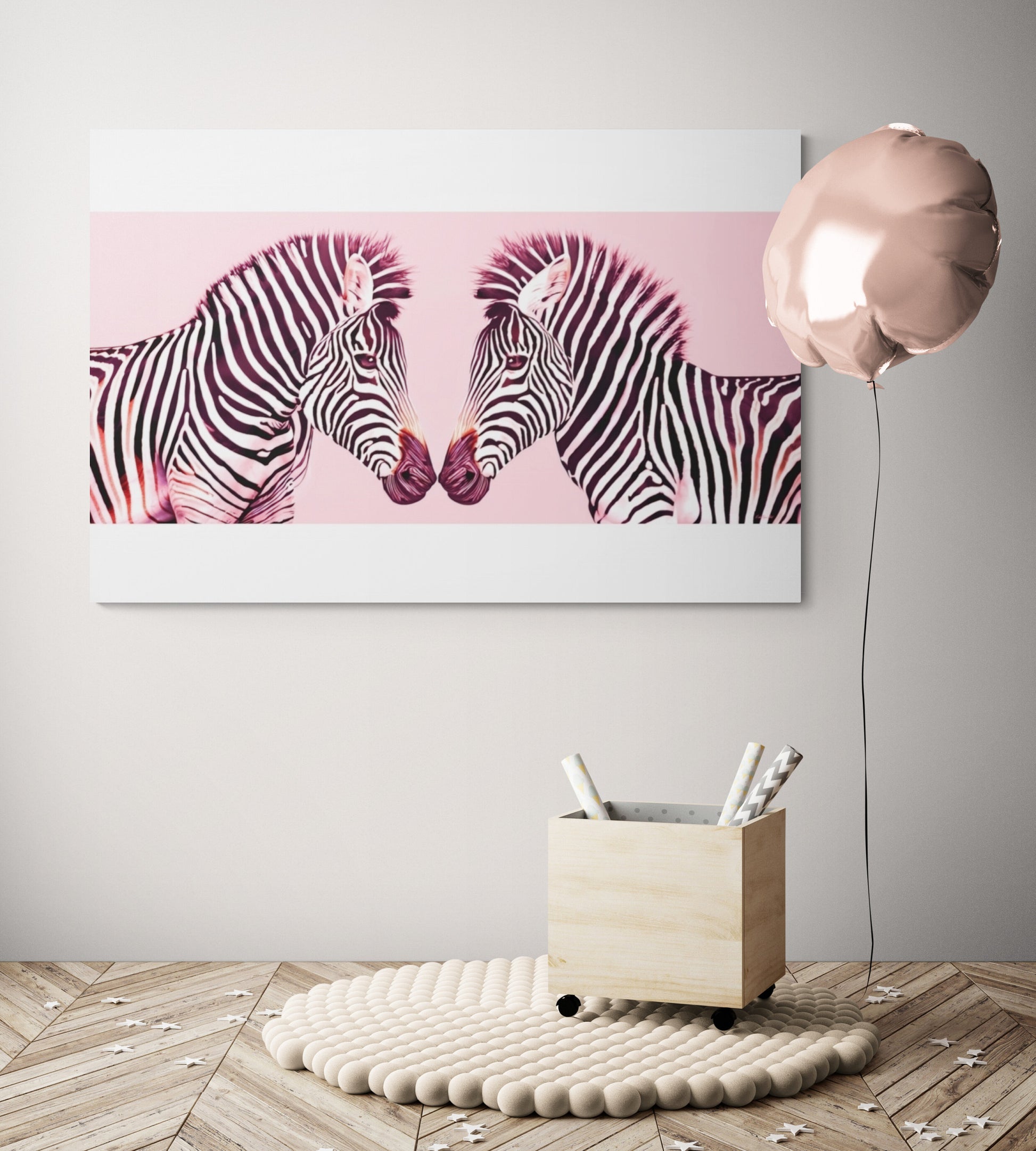 pink zebras canvas wall art, wall art dcor, room wall dcor, animal wall art, children's wall art, kids wall art, nursery wall art, - LOLA VEGAS ART