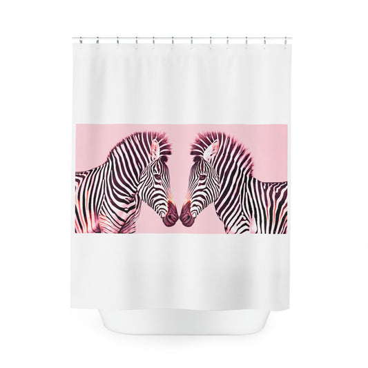 pink zebra shower curtain, animal shower curtain, , home accessories, bathroom dcor, bathroom, home dcor, shower room decor, kids bathro - LOLA VEGAS ART