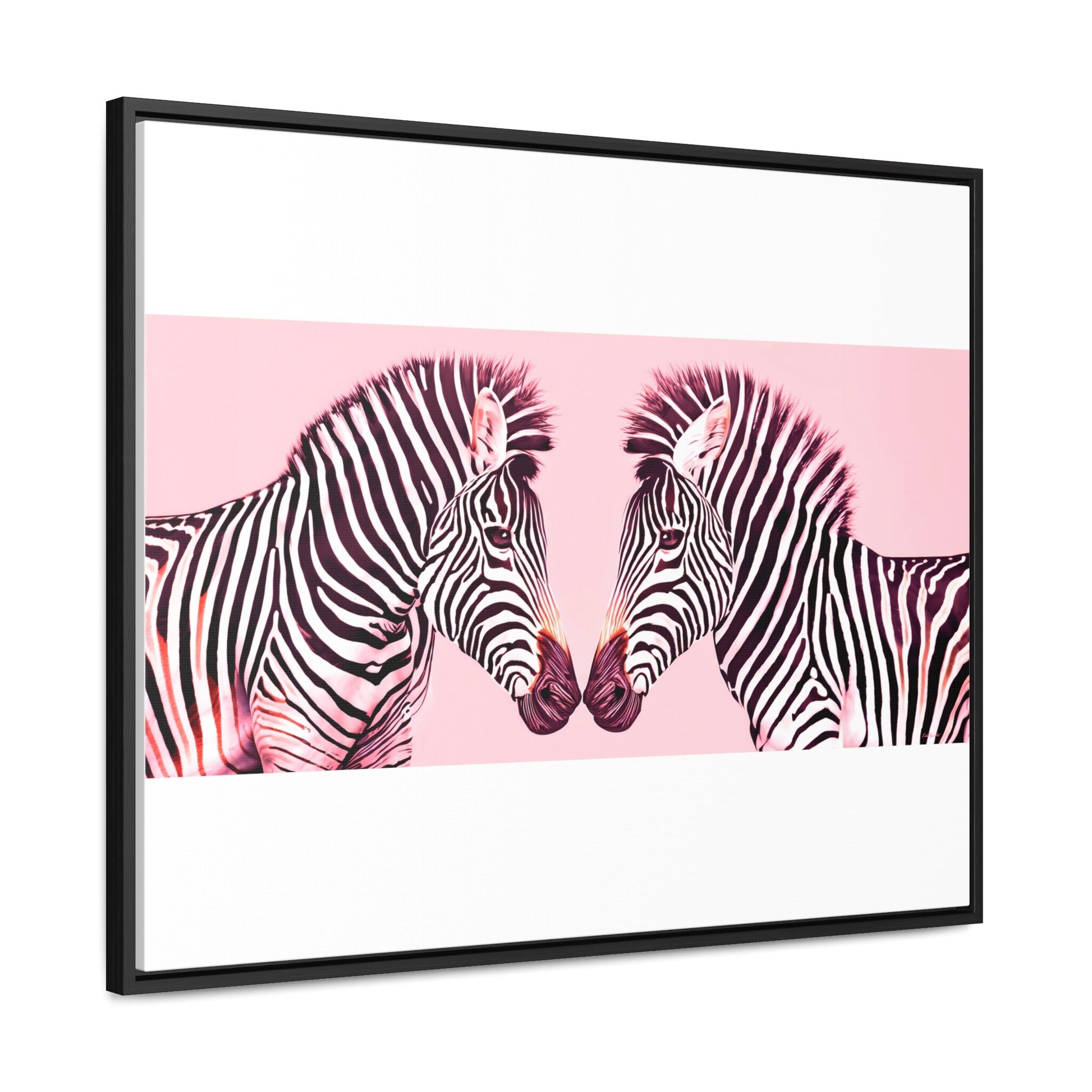 pink zebra canvas framed wall art, framed kids wall art, framed children's wall art, framed nursery wall art, framed girls wall art - LOLA VEGAS ART