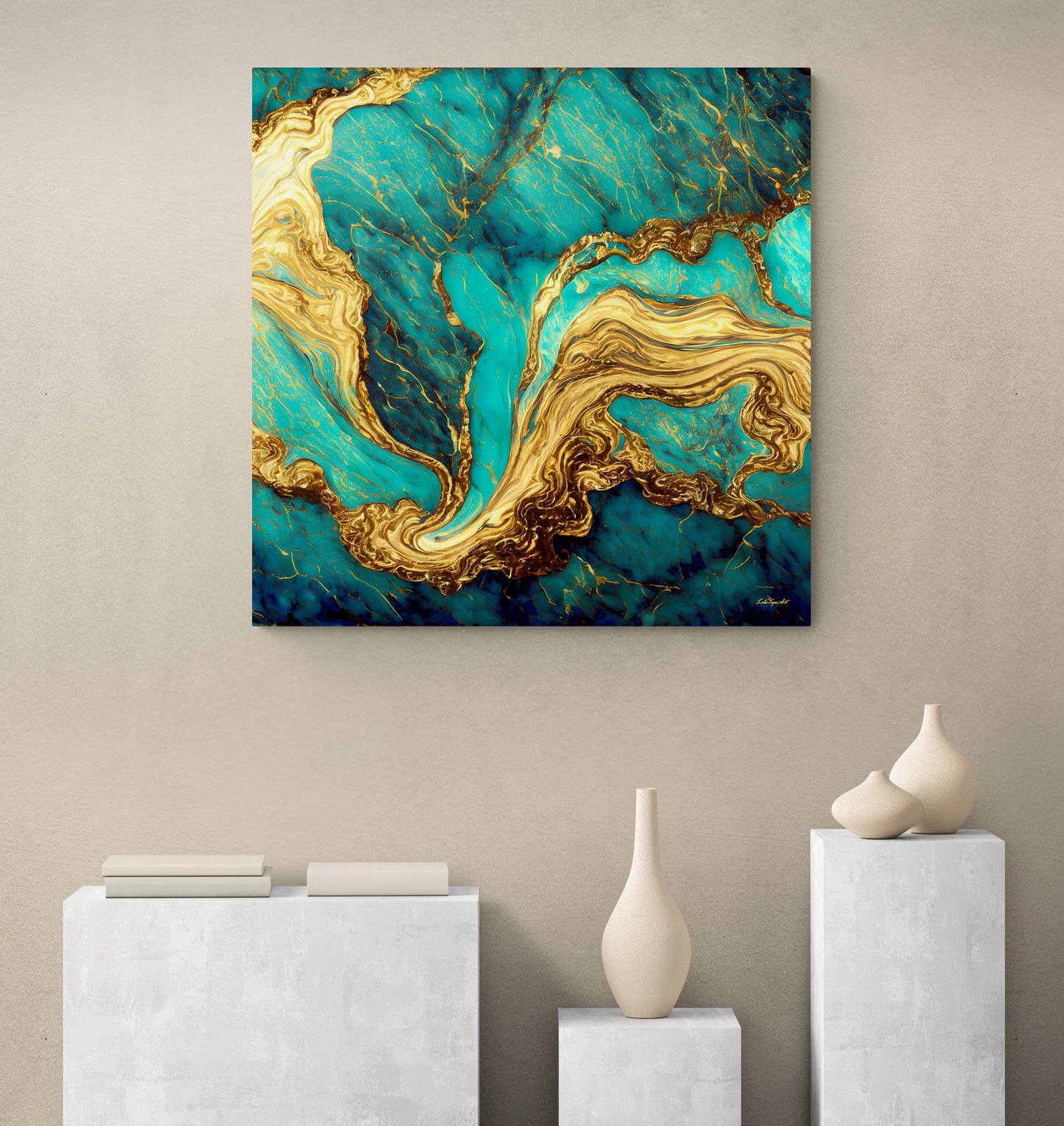 green and gold marble abstract print canvas wall art, wall art dcor, room wall dcor, unique art, modern wall art, modern home dcor,