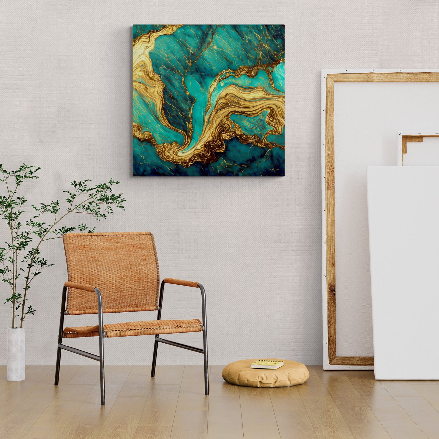 green and gold marble abstract print canvas wall art, wall art dcor, room wall dcor, unique art, modern wall art, modern home dcor,