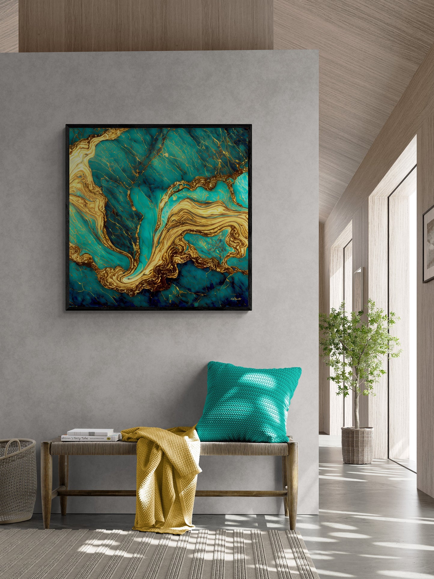 green and gold marble abstract print framed canvas wall art, wall art framed, wall art canvas with frame, wall art living room framed,