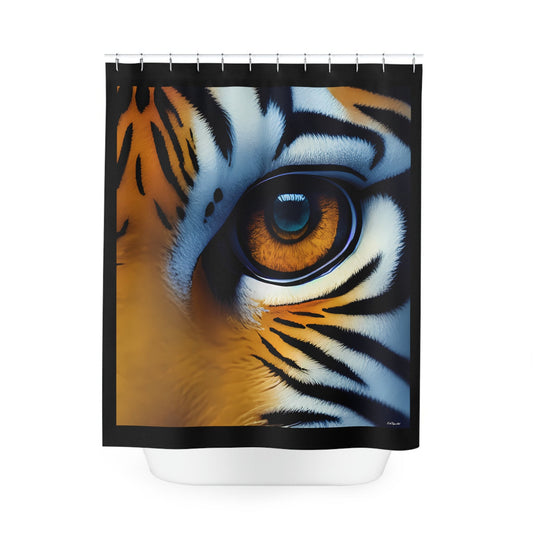 the eye of the tiger shower curtain, home accessories, bathroom dcor, bathroom, home dcor, housewarming gift, shower room decor, washroom