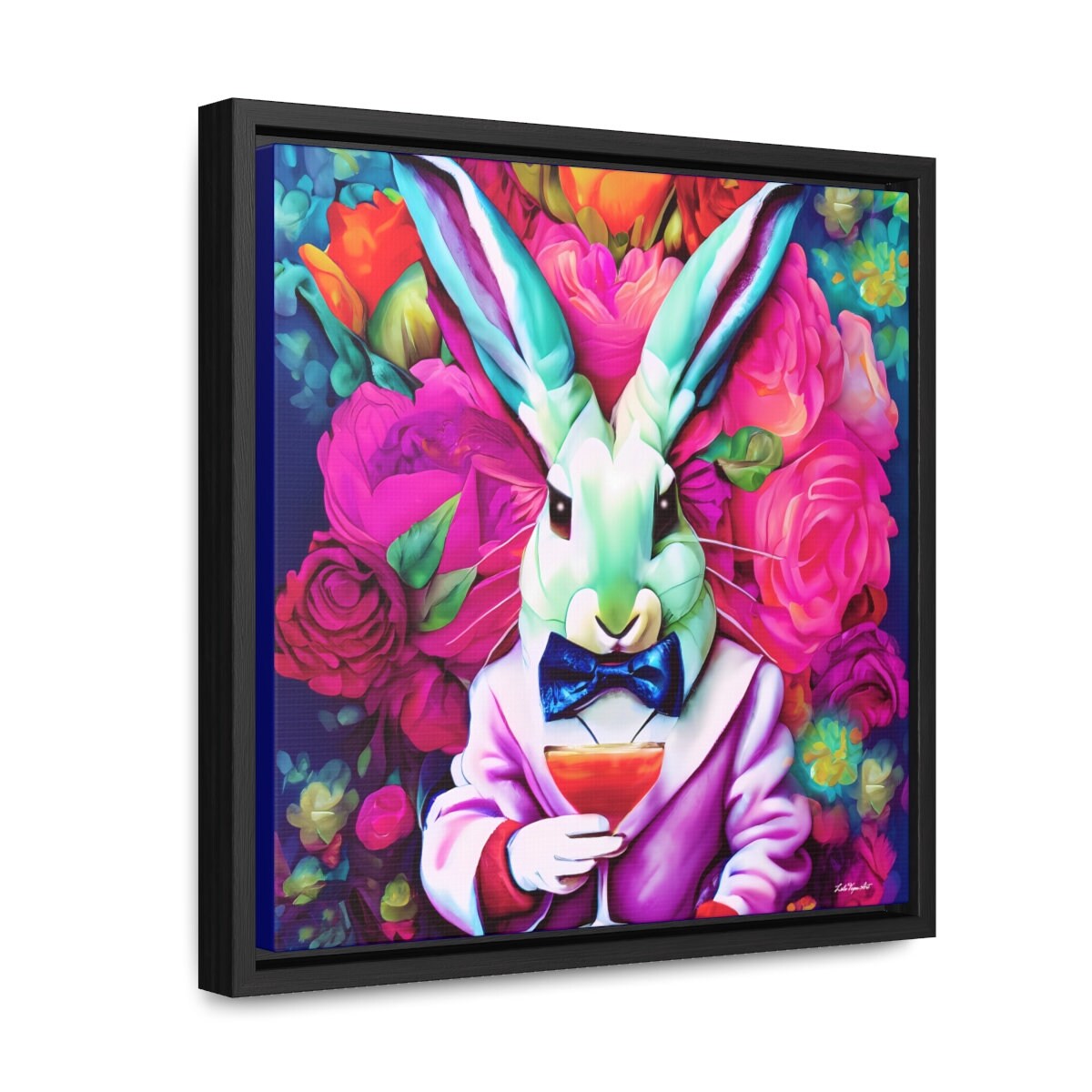 down the rabbit hole framed canvas wall art, wall art framed, wall art canvas with frame, wall art living room framed, colorful wall art - LOLA VEGAS ART