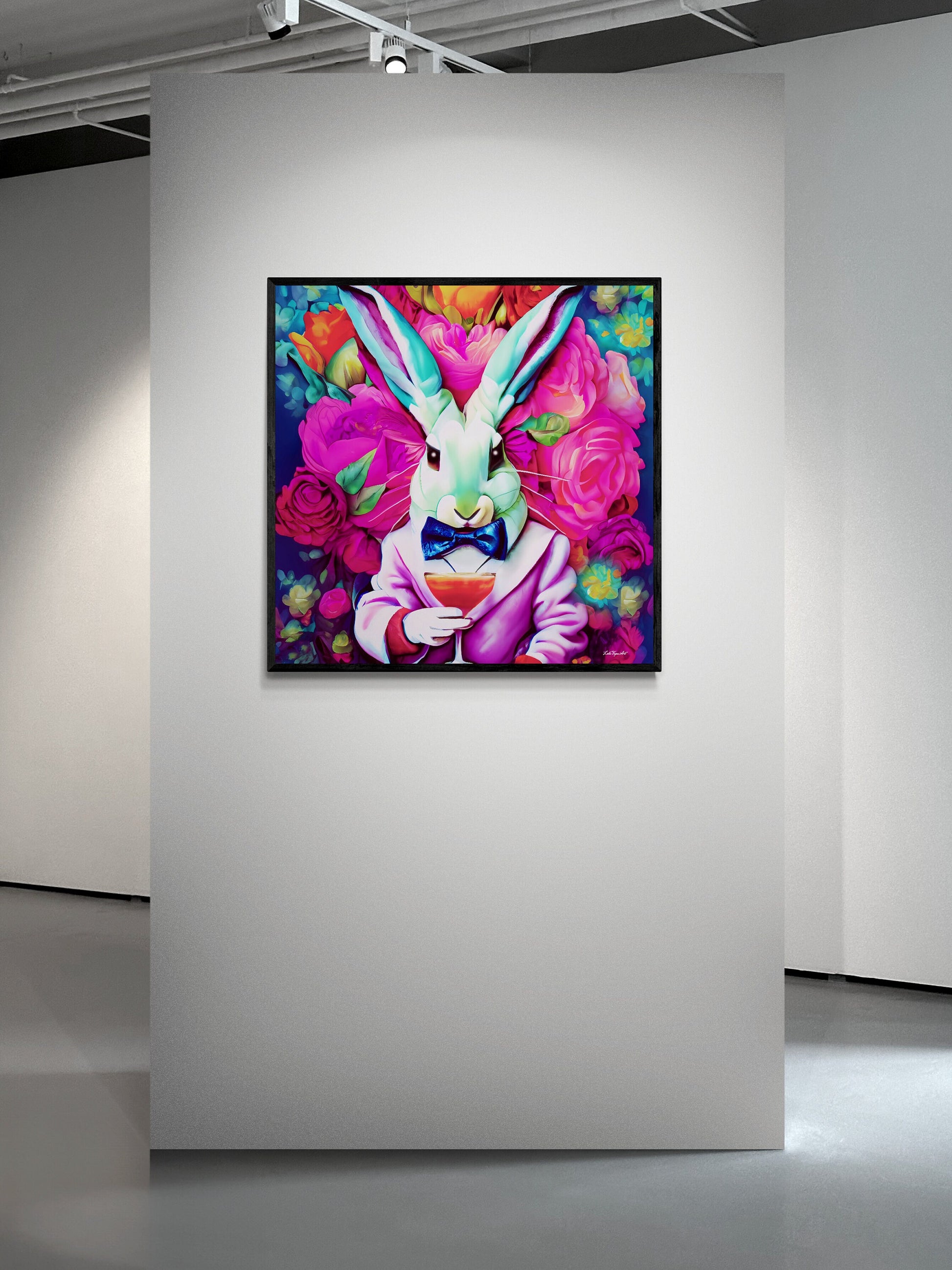 down the rabbit hole framed canvas wall art, wall art framed, wall art canvas with frame, wall art living room framed, colorful wall art - LOLA VEGAS ART