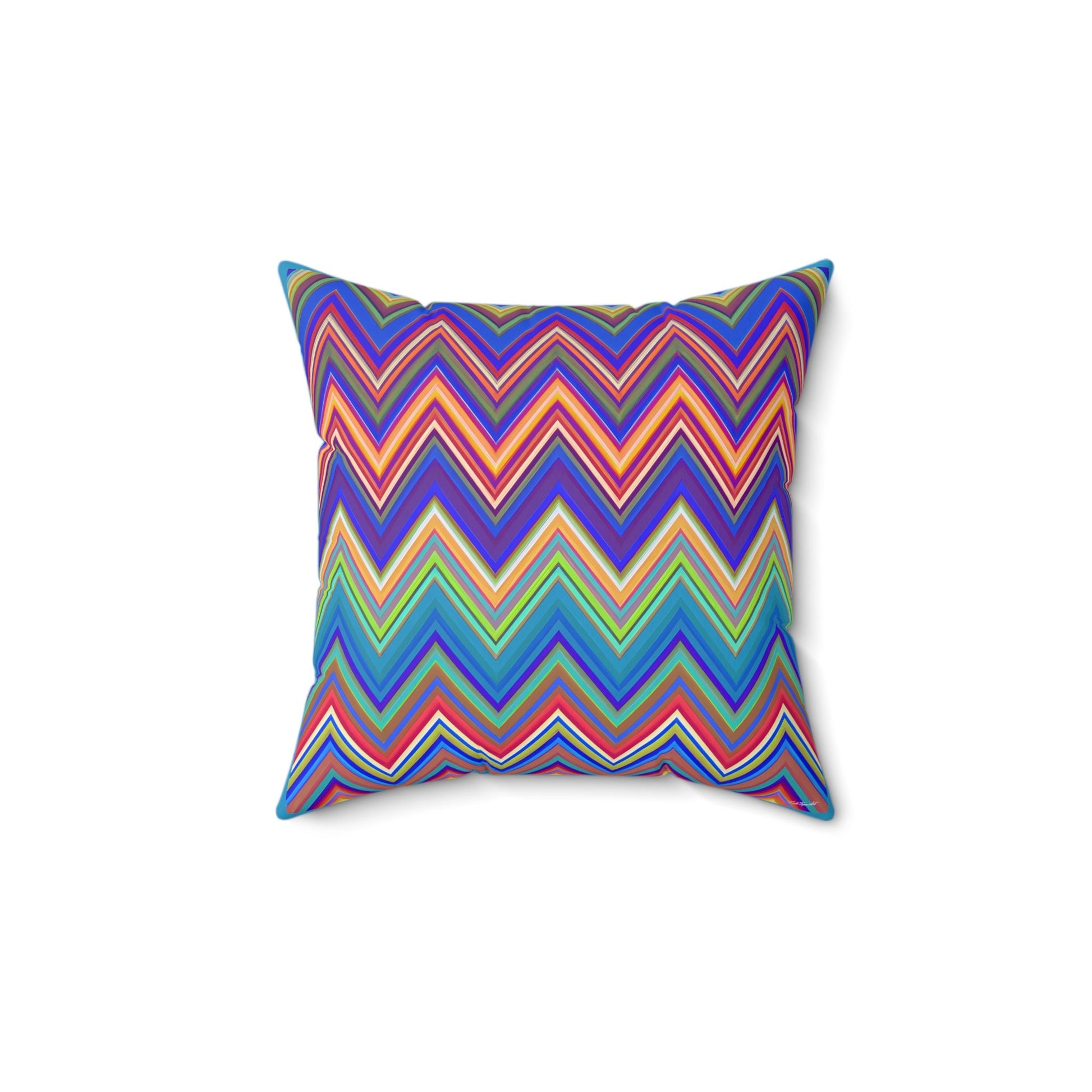 multicolor chevron square pillow, decorative pillow, living room pillow, bedroom pillow, throw pillow, pillows, decorative,  accent pillow - LOLA VEGAS ART