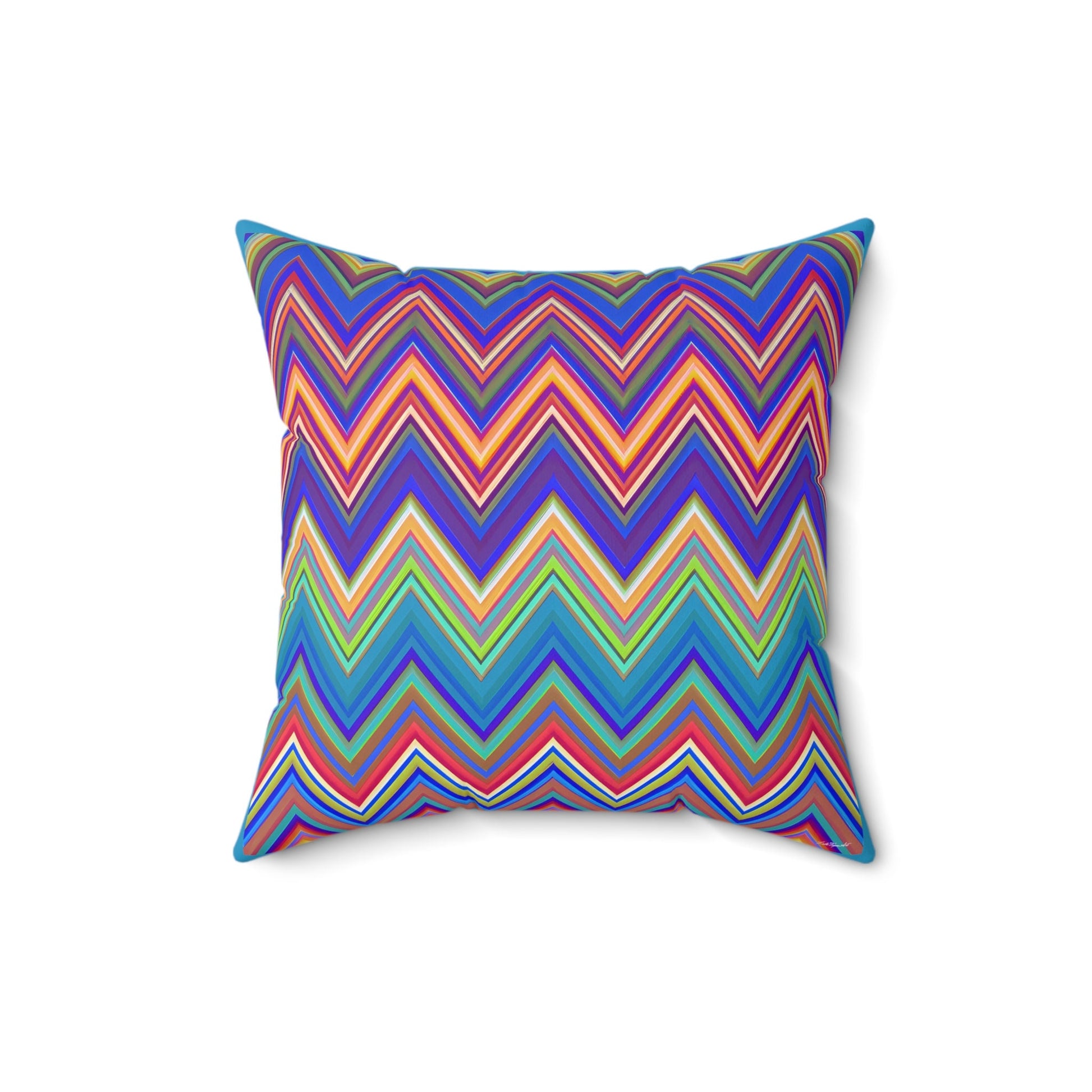 multicolor chevron square pillow, decorative pillow, living room pillow, bedroom pillow, throw pillow, pillows, decorative,  accent pillow - LOLA VEGAS ART