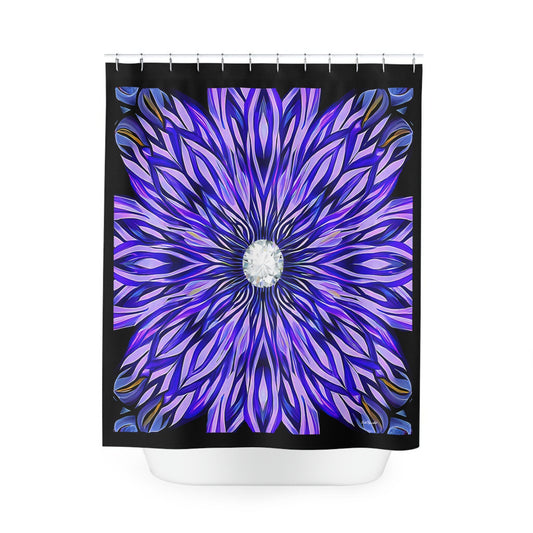 purple abstract sunburst shower curtain, home accessories, bathroom dcor, bathroom, home dcor, housewarming gift, shower room decor