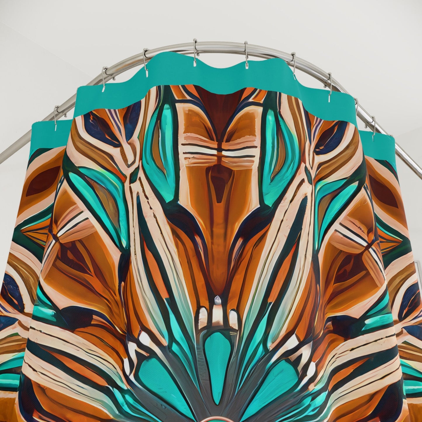 tan and turquoise southwestern native american shower curtain, home accessories, bathroom dcor, home dcor, housewarming gift, shower decor