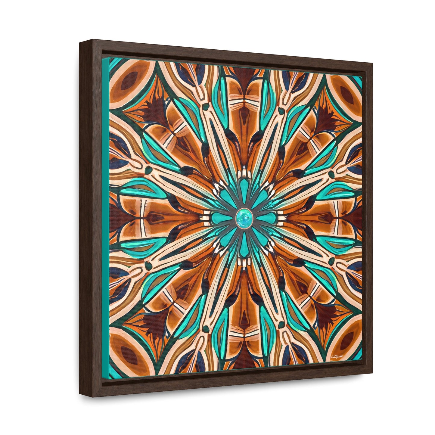 tan and turquoise southwestern native american framed canvas wall art, , wall art living room framed, wall art canvas framed, indian decor