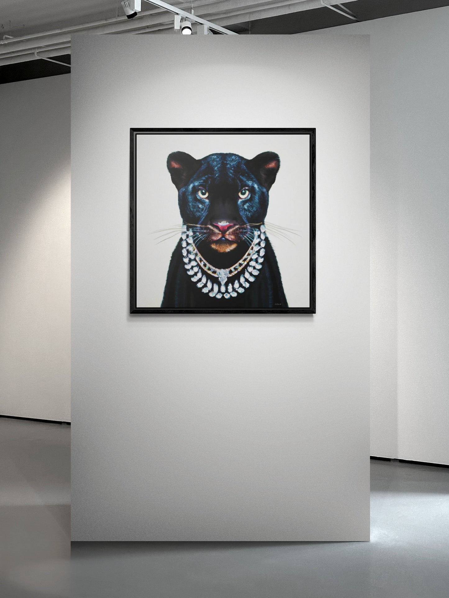 black panther in diamonds framed canvas wall art, , animal prints, big cat wall art,wall art dcor, exotic animal wall art, panther decor