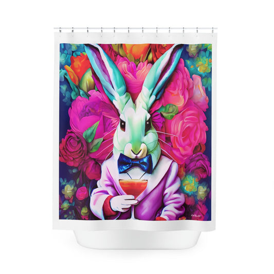 down the rabbit hole shower curtain, home accessories, bathroom dcor, bathroom, home dcor, housewarming gift, shower room decor, colorful