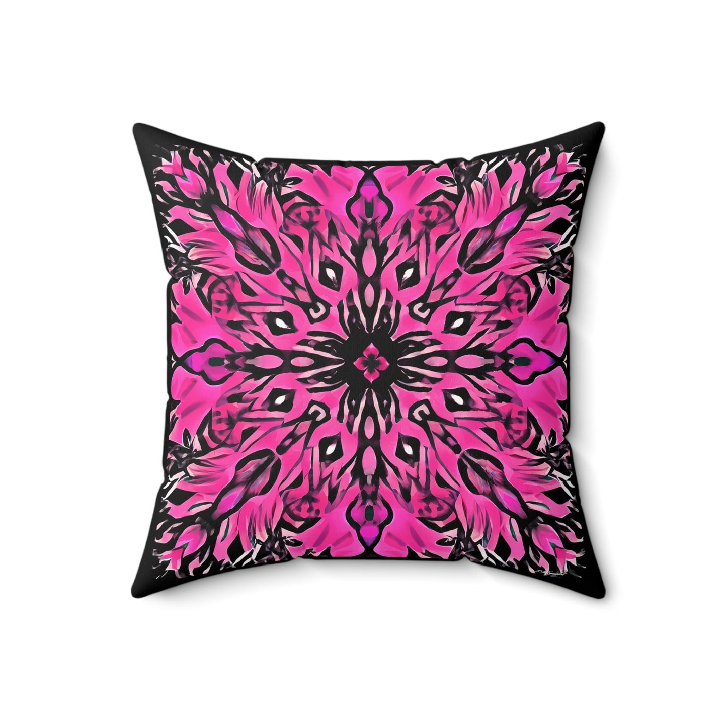 pink and black boho square pillow, decorative pillow, living room pillow, bedroom pillow, throw pillow, decorative pillows, accent pillow