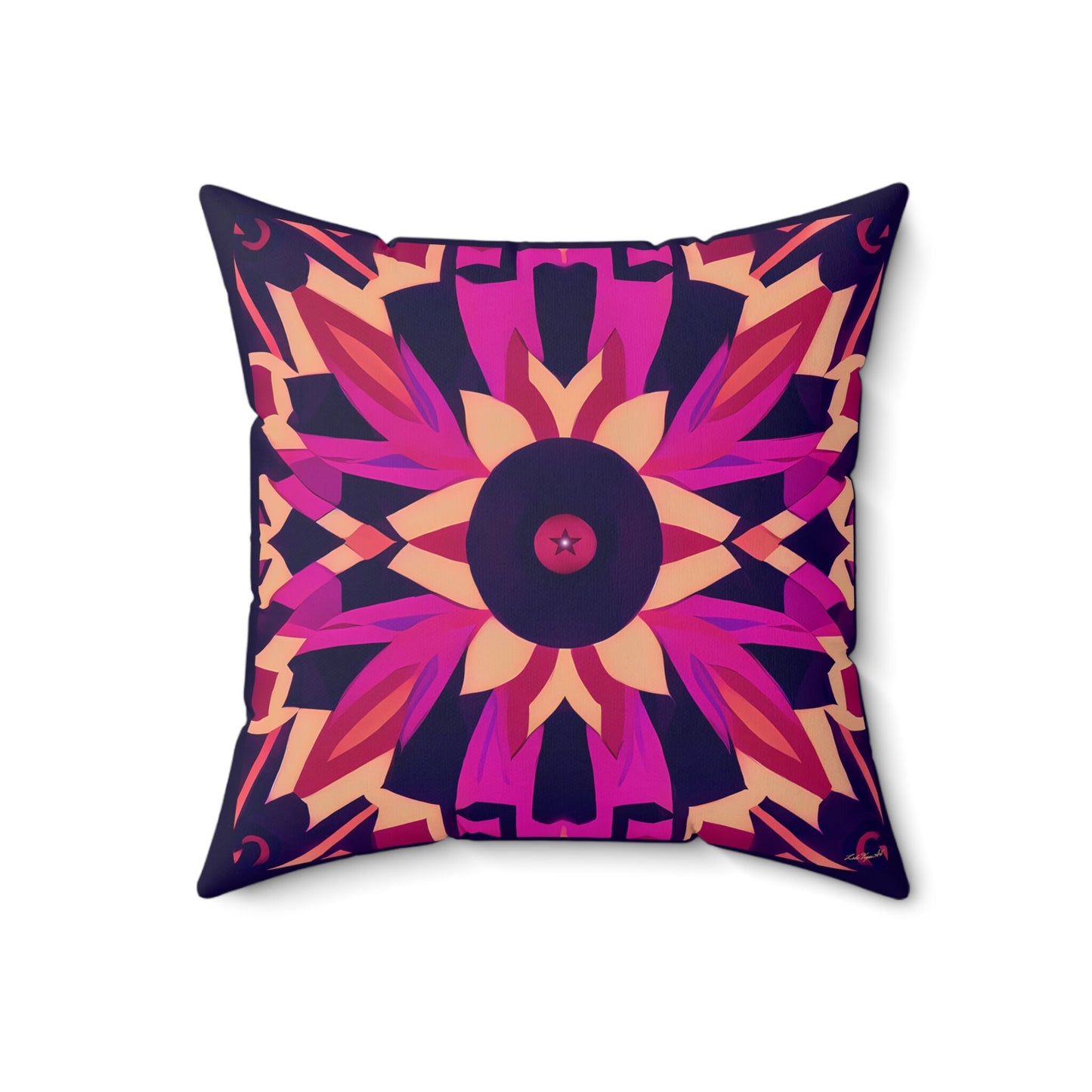 fuchsia dark purple abstract tribal square pillow, decorative pillow, living room pillow, bedroom pillow, decorative pillows, accent pillow