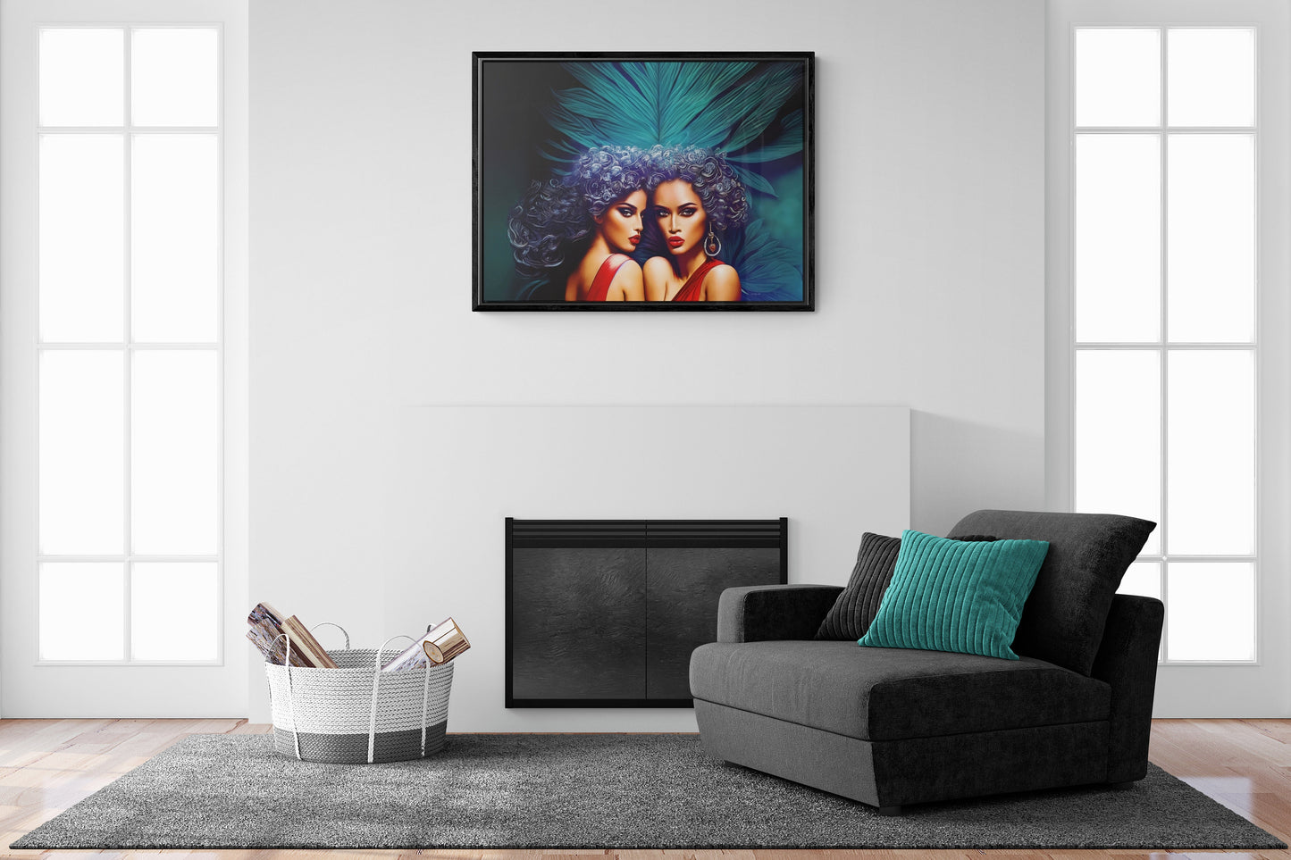 art deco ,framed canvas wall art,wall art decor, retro, romantic wall art, feminine, wall art women - LOLA VEGAS ART