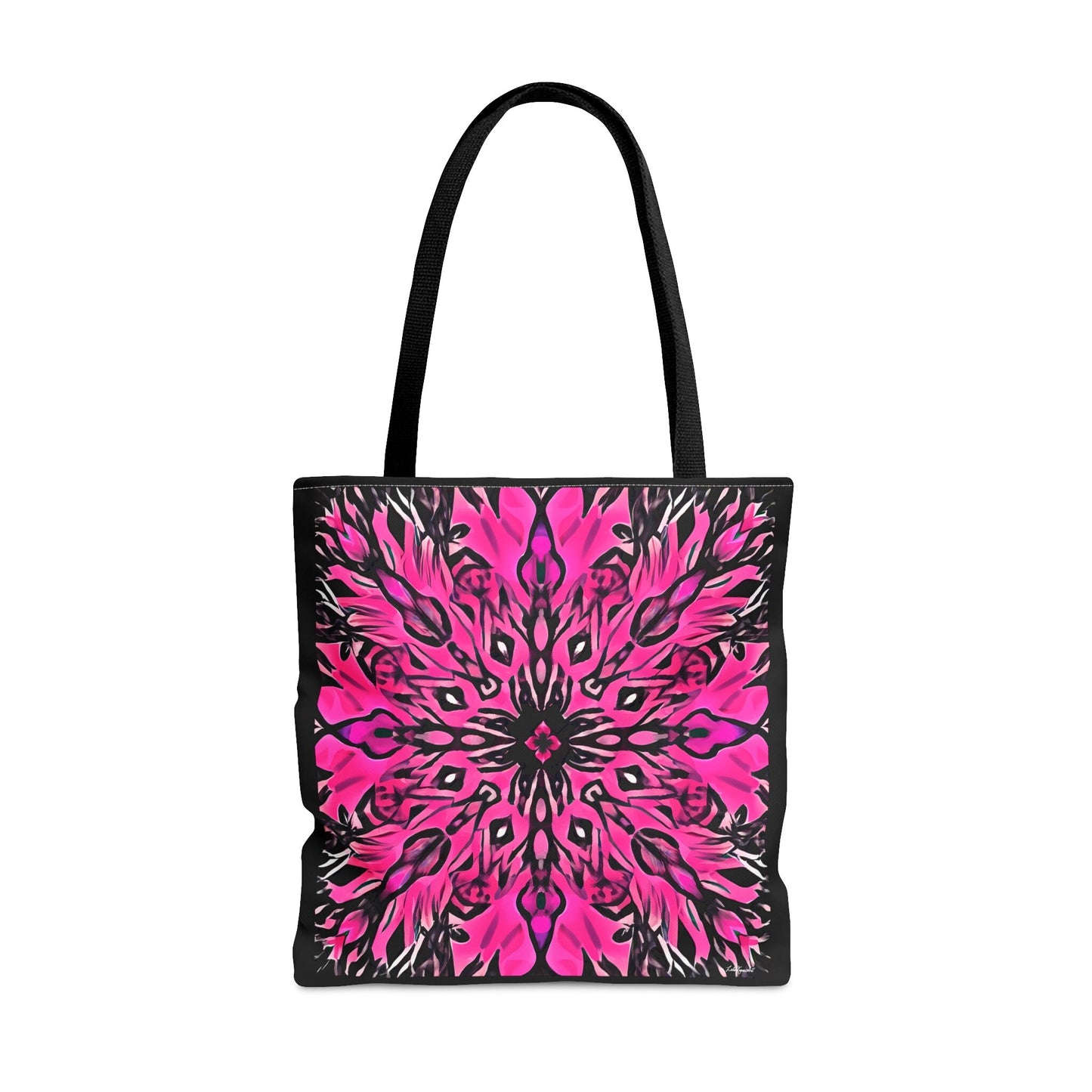 hot pink  and black abstract flower canvas tote bag, gifts for women, canvas shopper, oversized  bag, reusable bag, shopping bag, boho bag