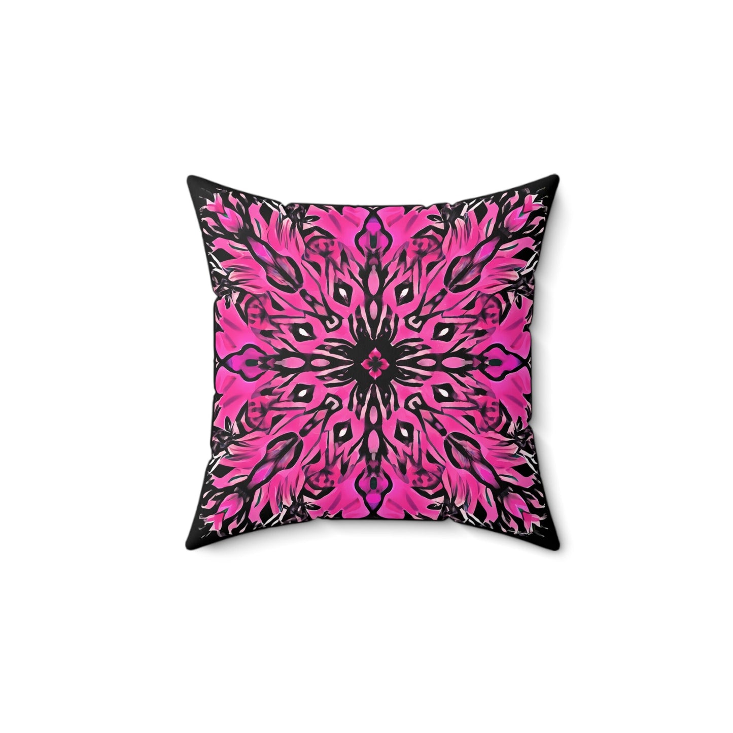 pink and black boho square pillow, decorative pillow, living room pillow, bedroom pillow, throw pillow, decorative pillows, accent pillow