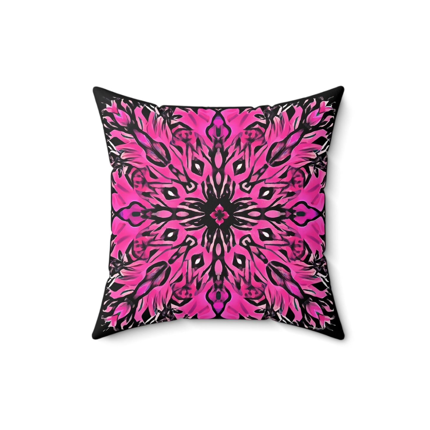 pink and black boho square pillow, decorative pillow, living room pillow, bedroom pillow, throw pillow, decorative pillows, accent pillow