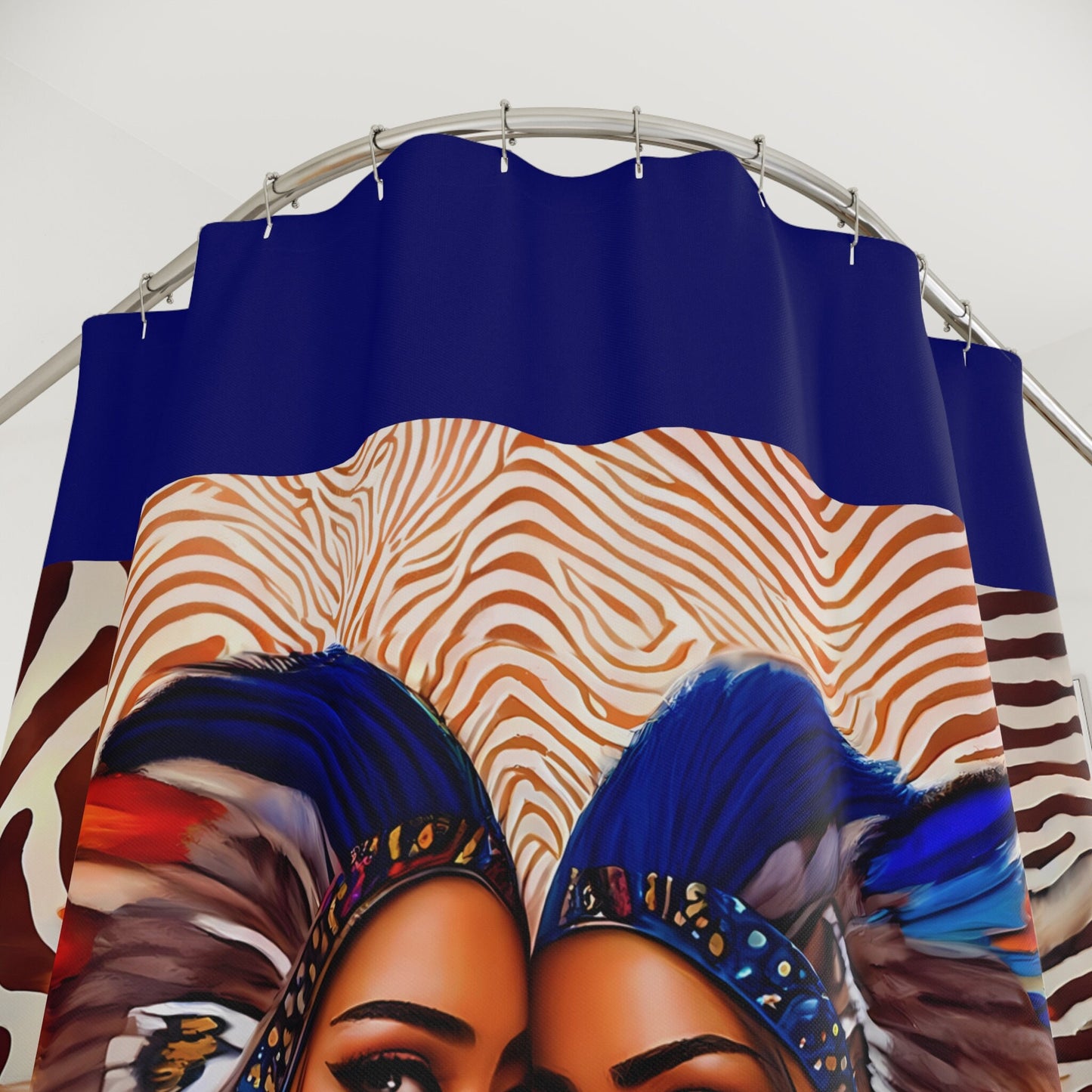 beautiful native american woman with feather headdress shower curtain, home accessories, bathroom decor, home decor, shower room decor