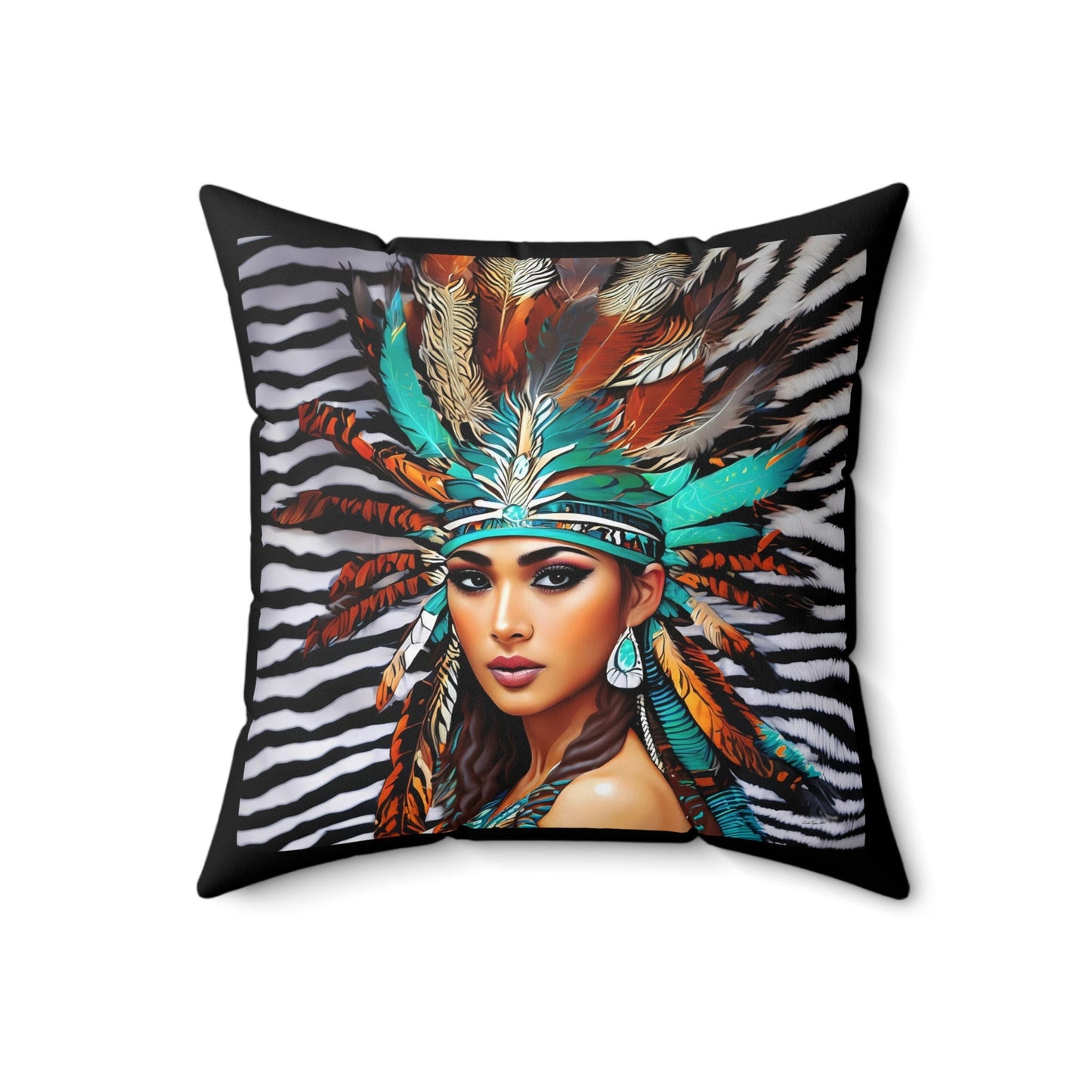 beautiful native american woman square pillow, decorative pillow, living room pillow, bedroom pillow,decorative pillows, accent pillow